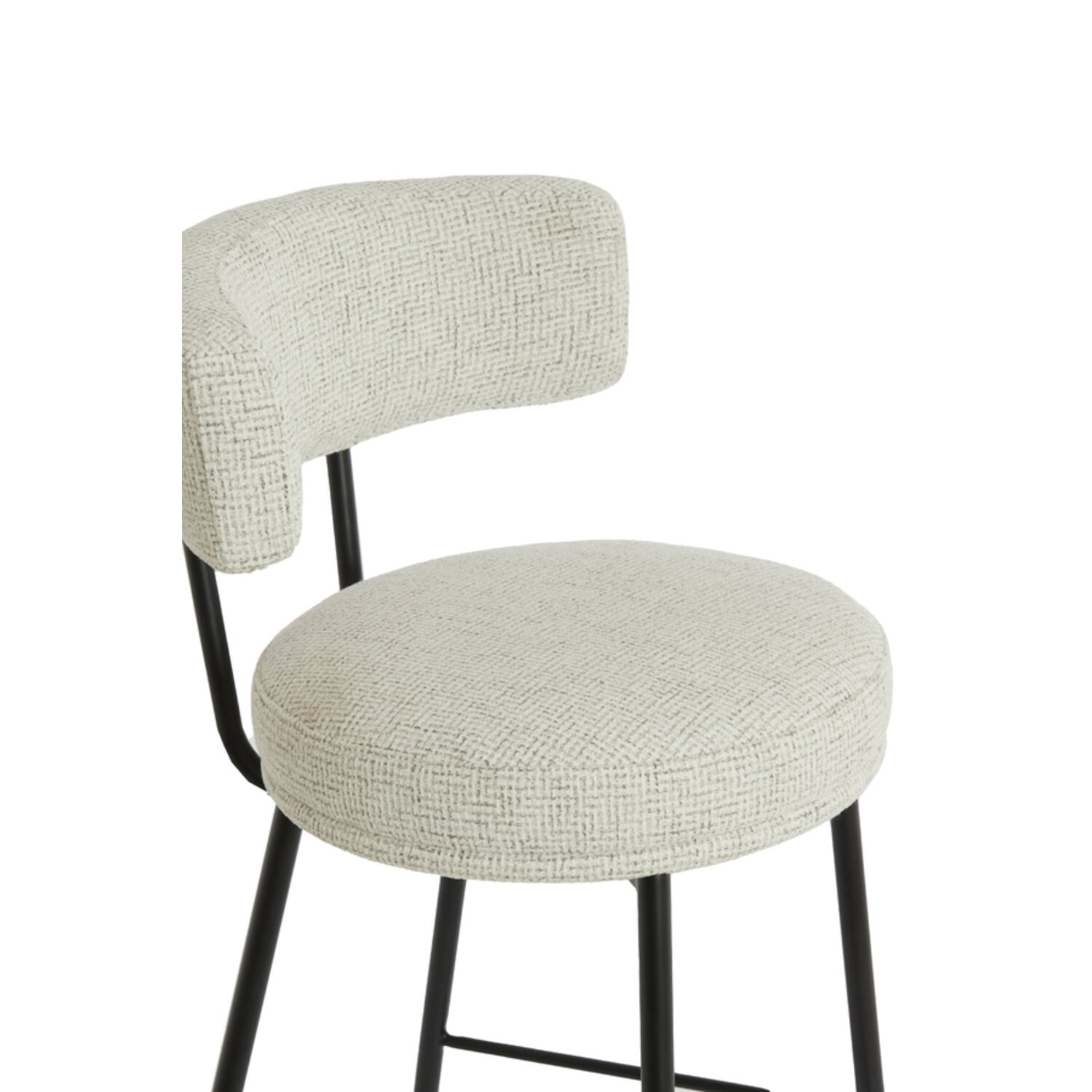 Bar chair 52,5x51x93 cm HARVIE cream+matt black