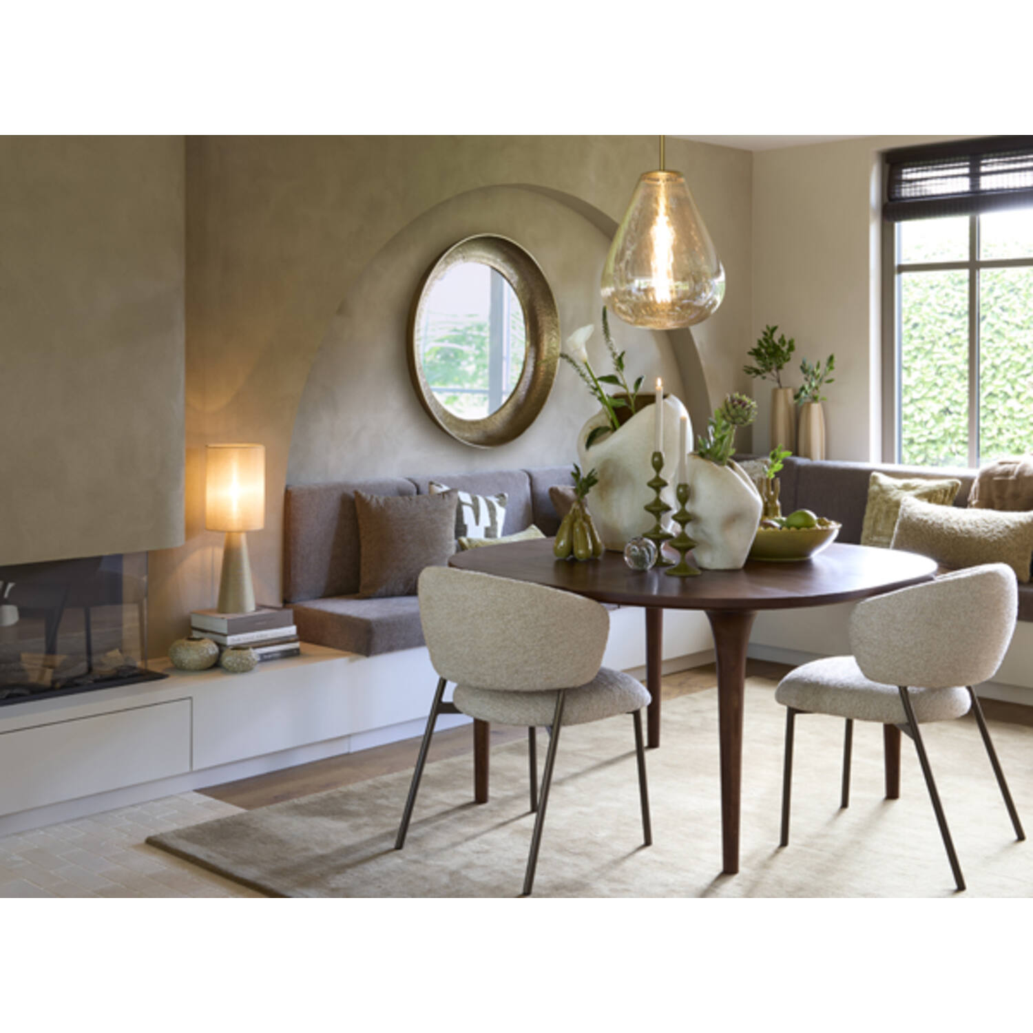 Dining chair 62x57x81 cm TIBALT beige+antique bronze