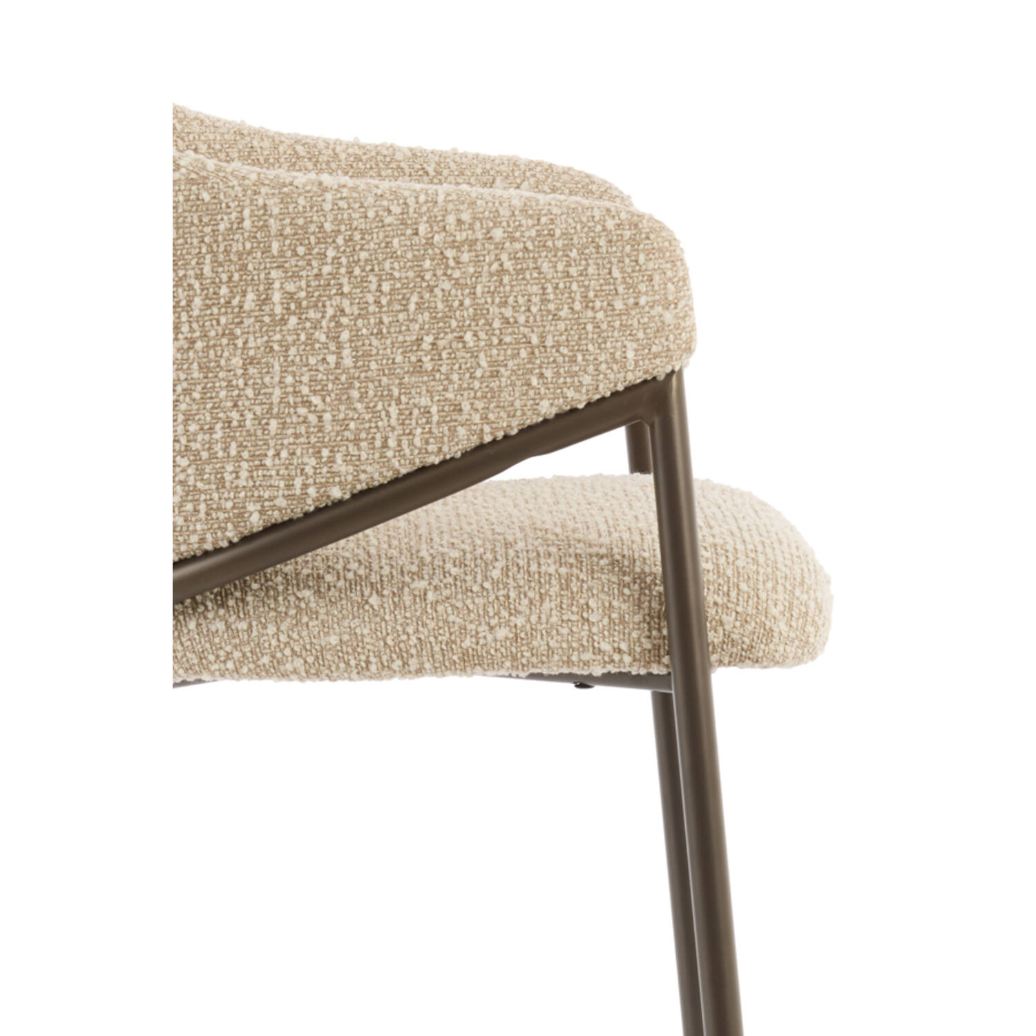 Dining chair 61x60x80 cm NYRO sand-brown+antique bronze