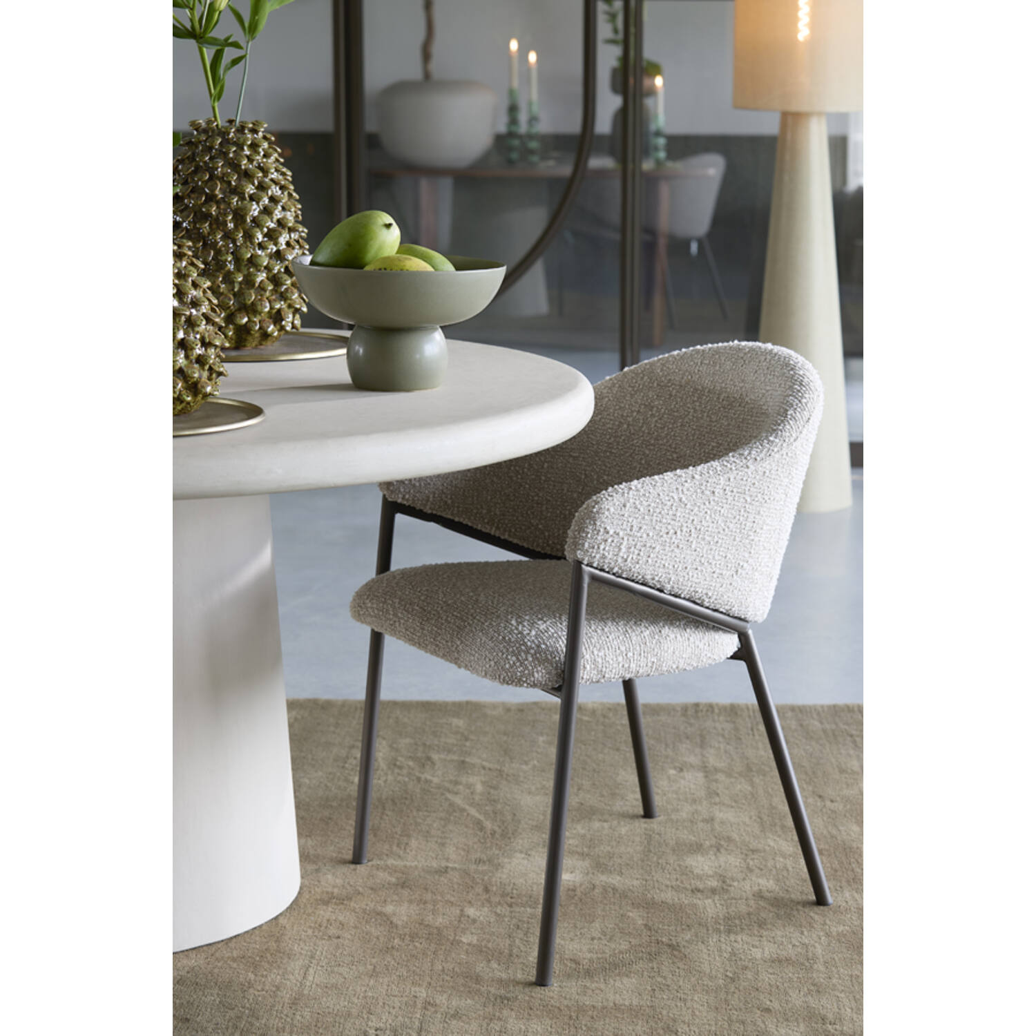 Dining chair 61x60x80 cm NYRO sand-brown+antique bronze
