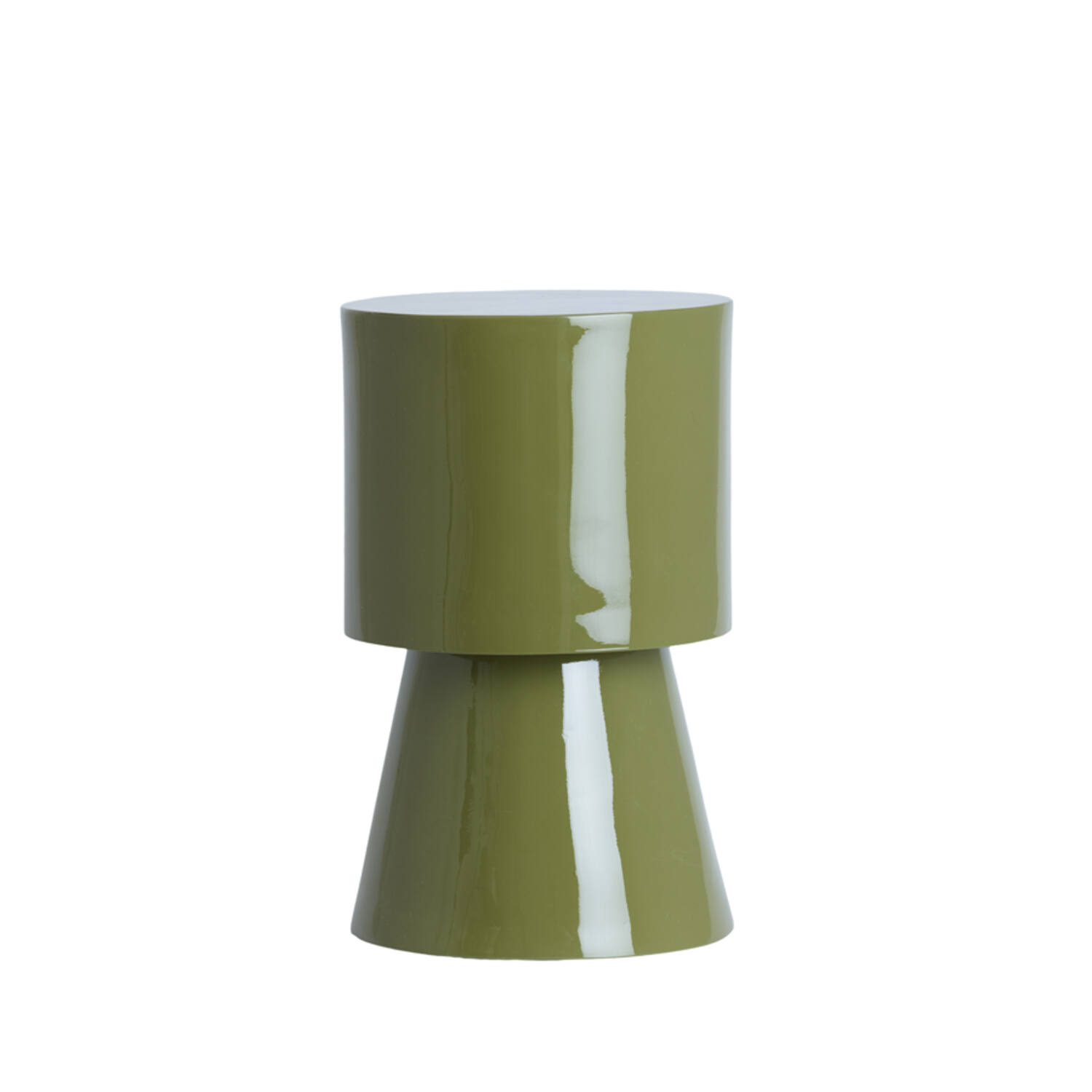 Side table Ø30x49 cm NYSA shiny olive green