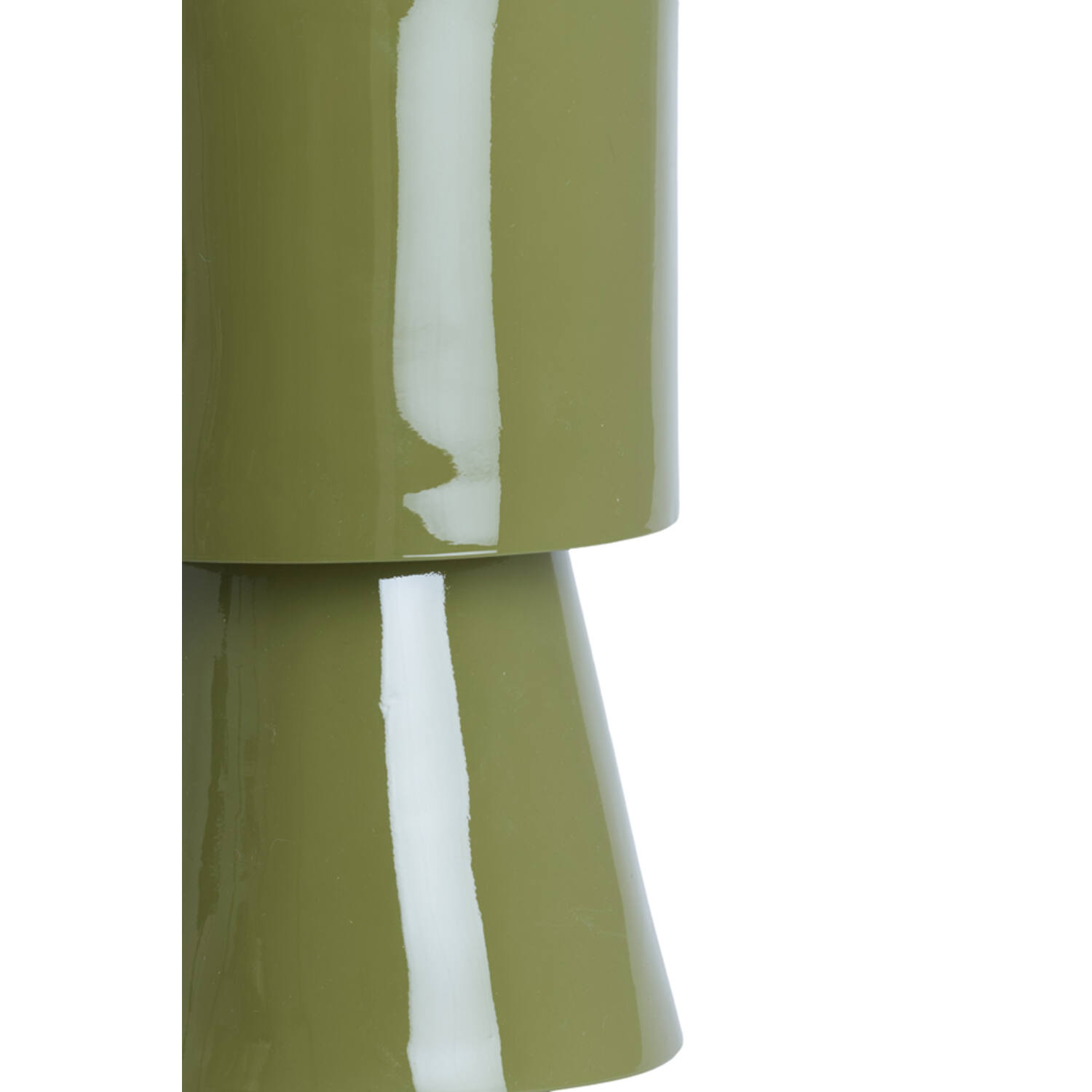 Side table Ø30x49 cm NYSA shiny olive green