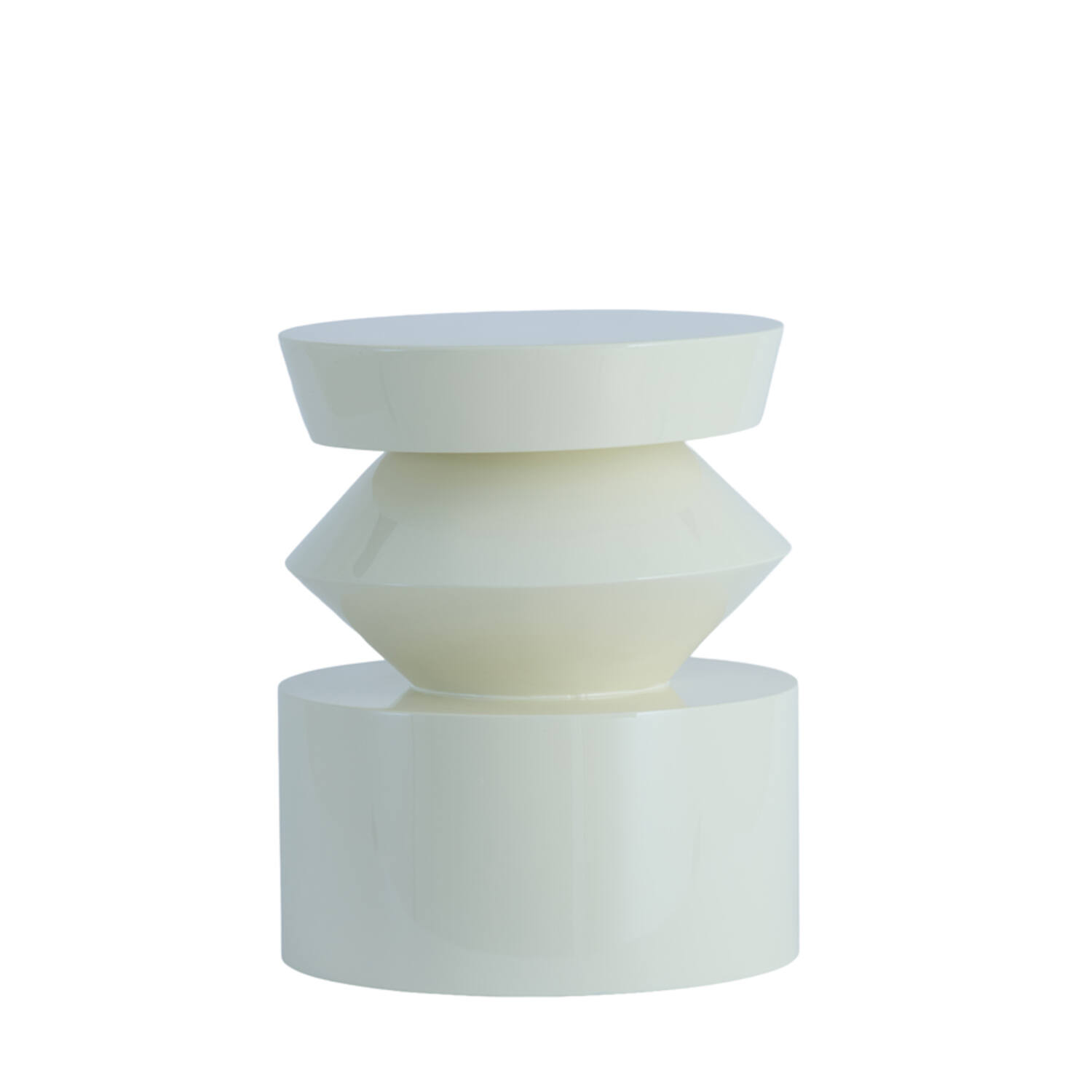 Side table Ø39,5x50 cm DHOTI shiny cream