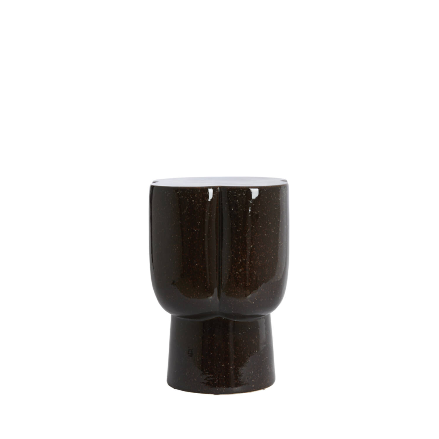 Side table Ø34,5x45 cm JUNTO ceramics dark brown