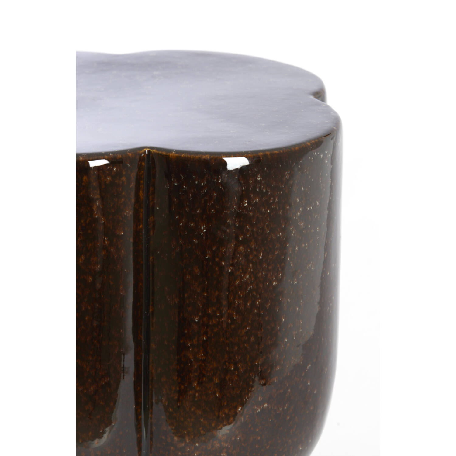 Side table Ø34,5x45 cm JUNTO ceramics dark brown