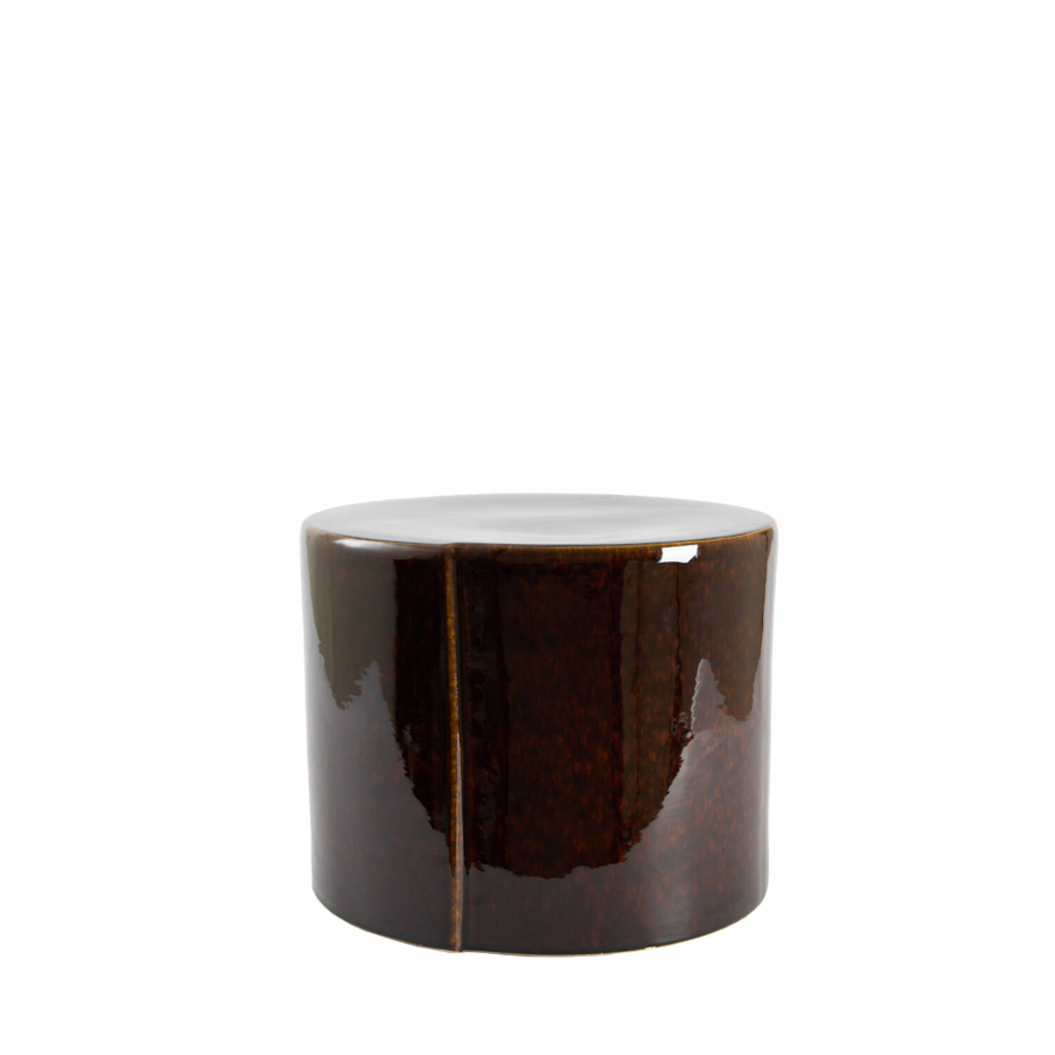 Side table Ø42x34 cm CHULILLA ceramics dark brown
