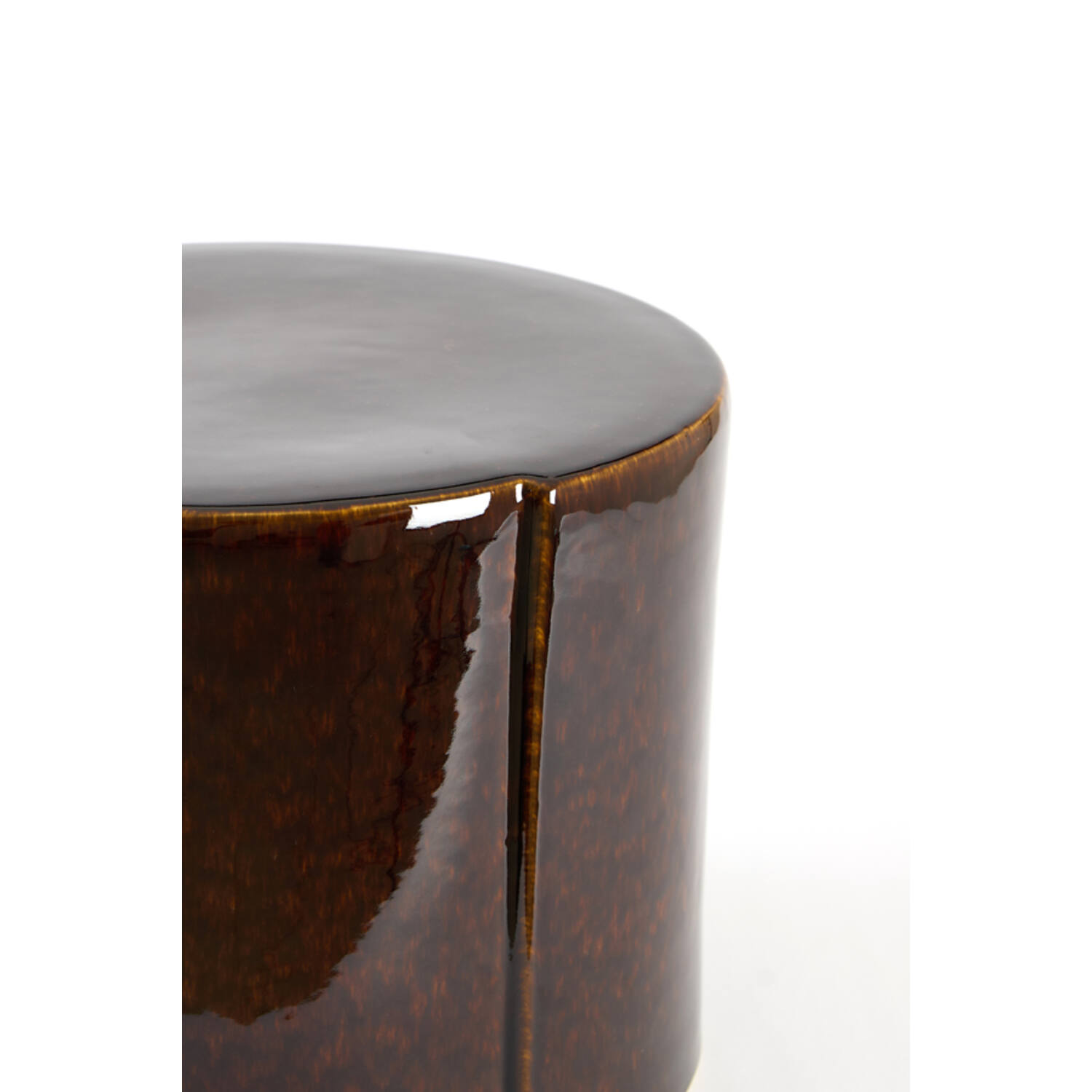 Side table Ø42x34 cm CHULILLA ceramics dark brown