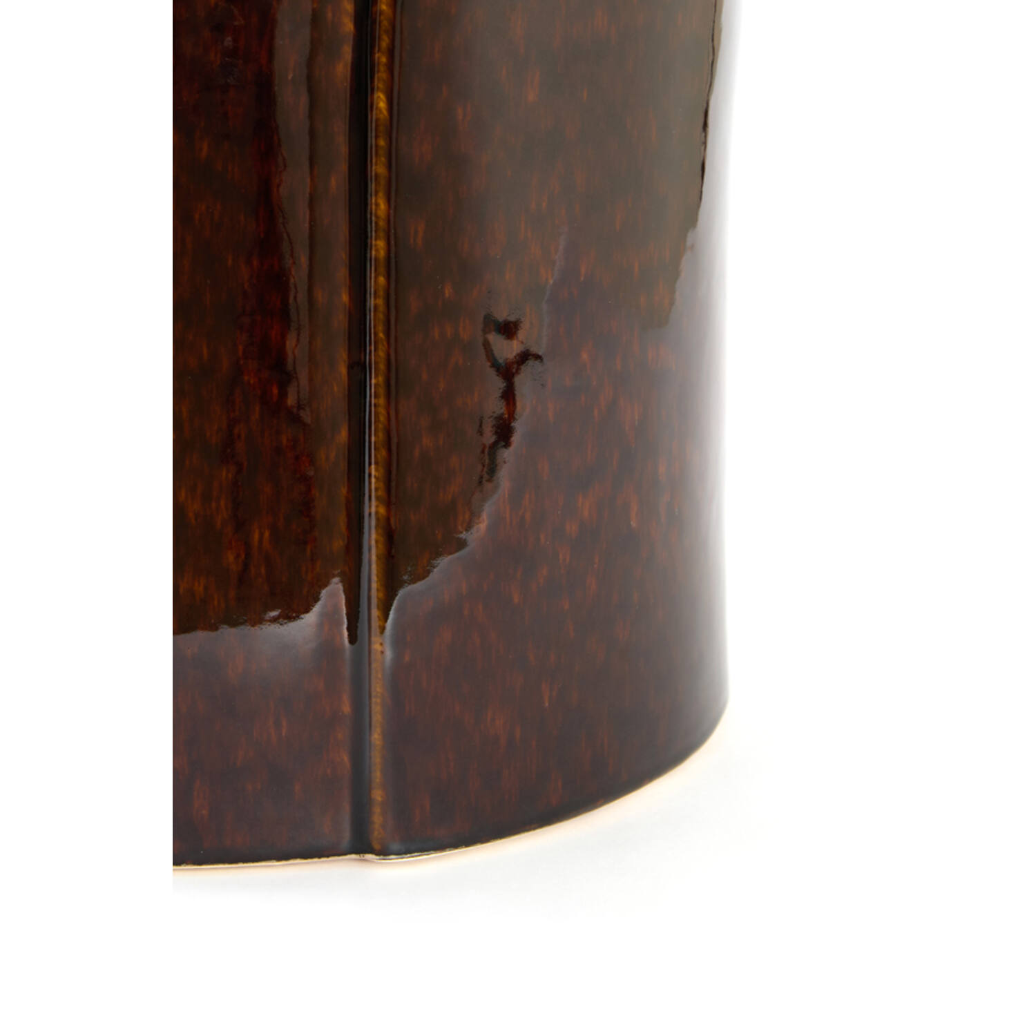 Side table Ø42x34 cm CHULILLA ceramics dark brown