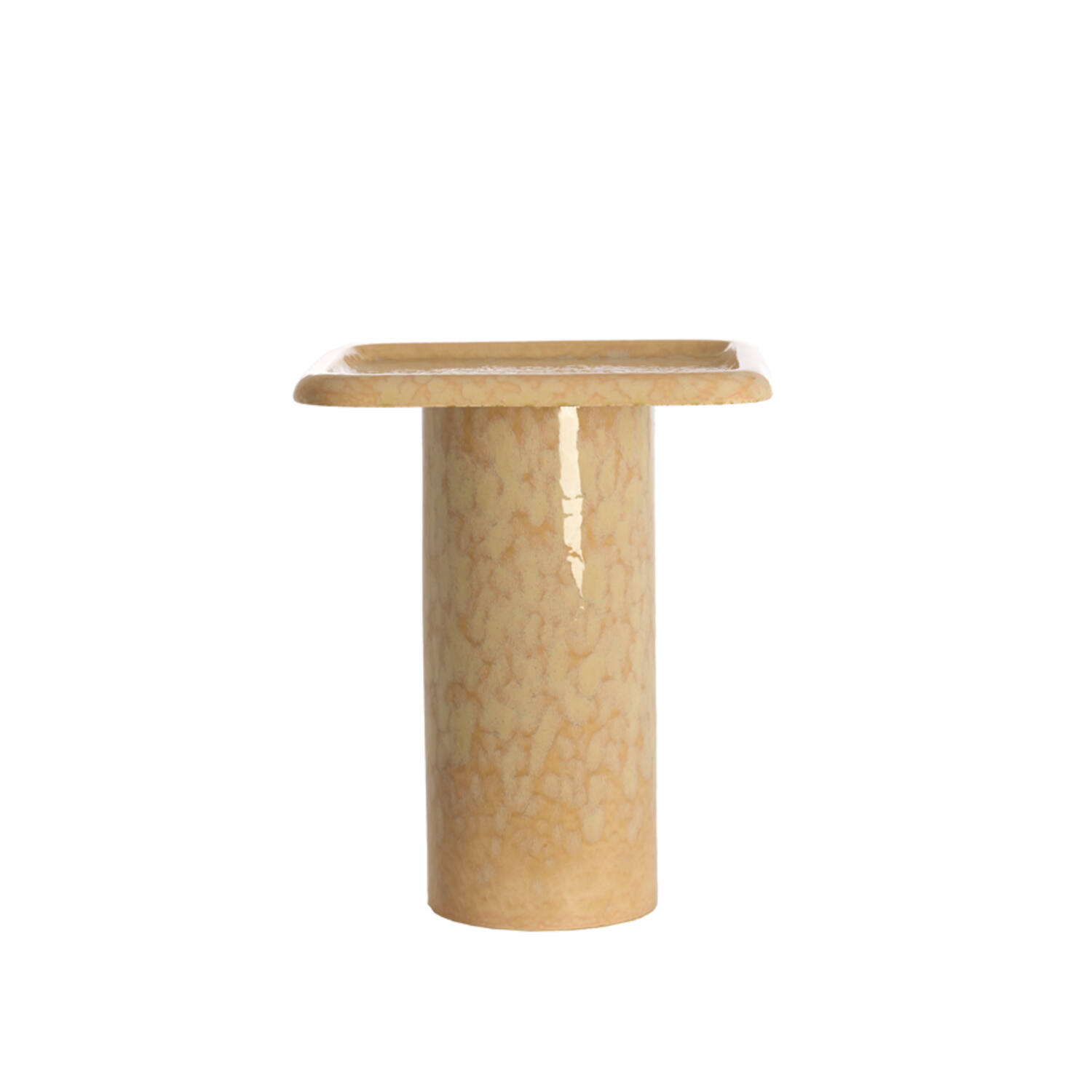 Side table 40x40x48 cm LUARCA ceramics light peach