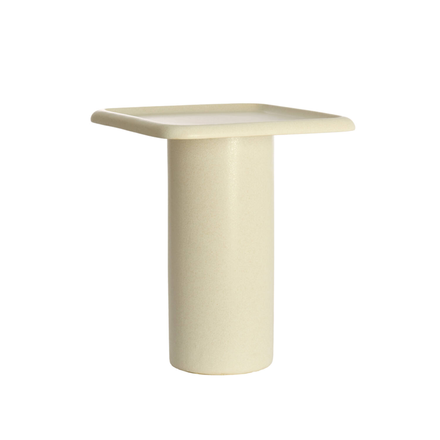 Side table 45x45x54 cm LUARCA ceramics matt cream