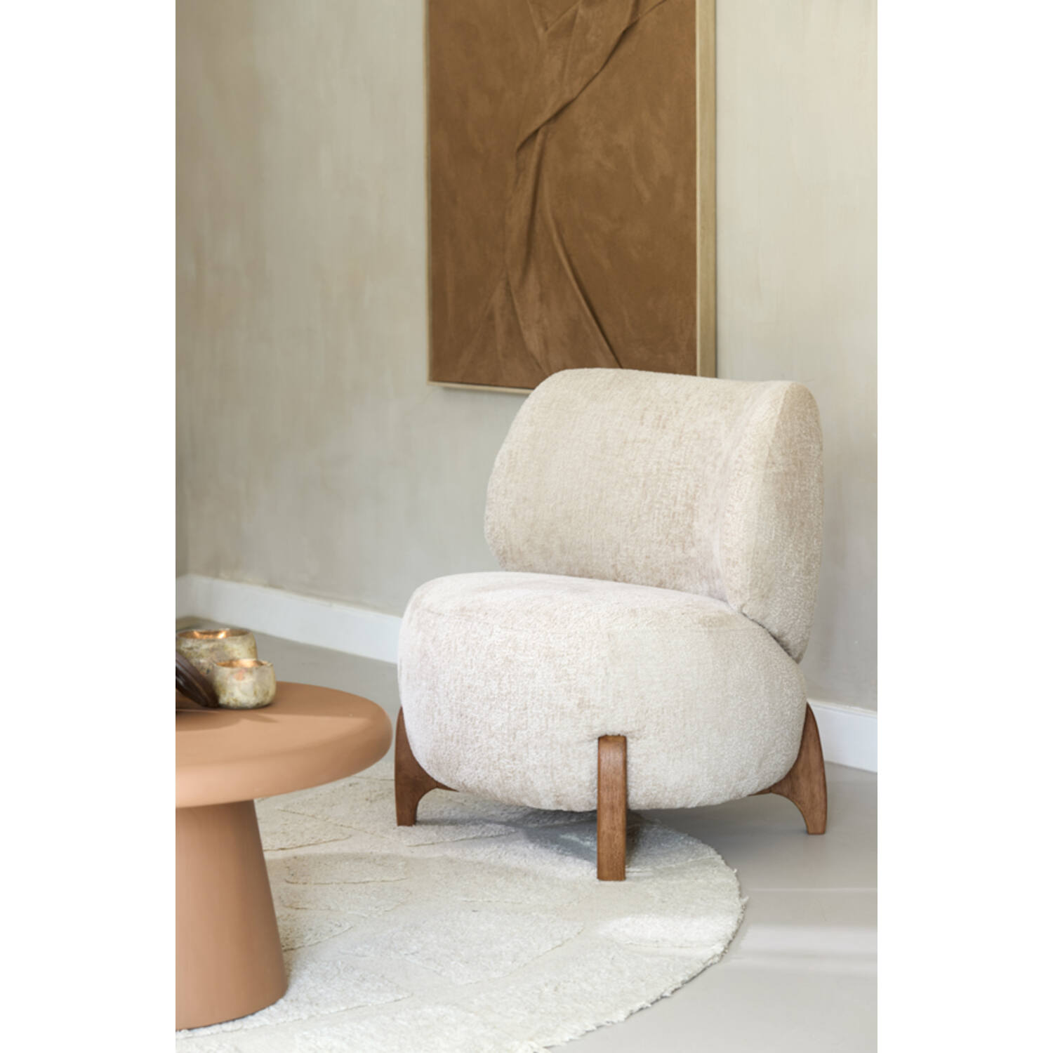 Chair 72,5x70x79 cm BINOA cream+brown