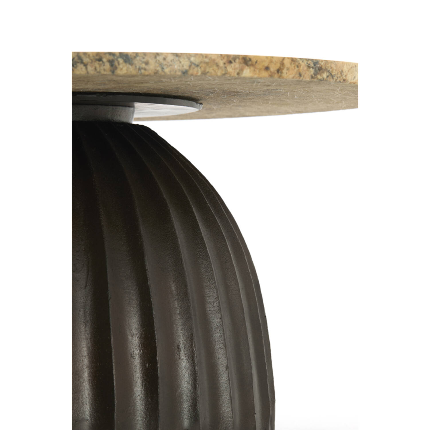 Side table Ø69x35 cm OBIDOS orange-grey marble+d brown