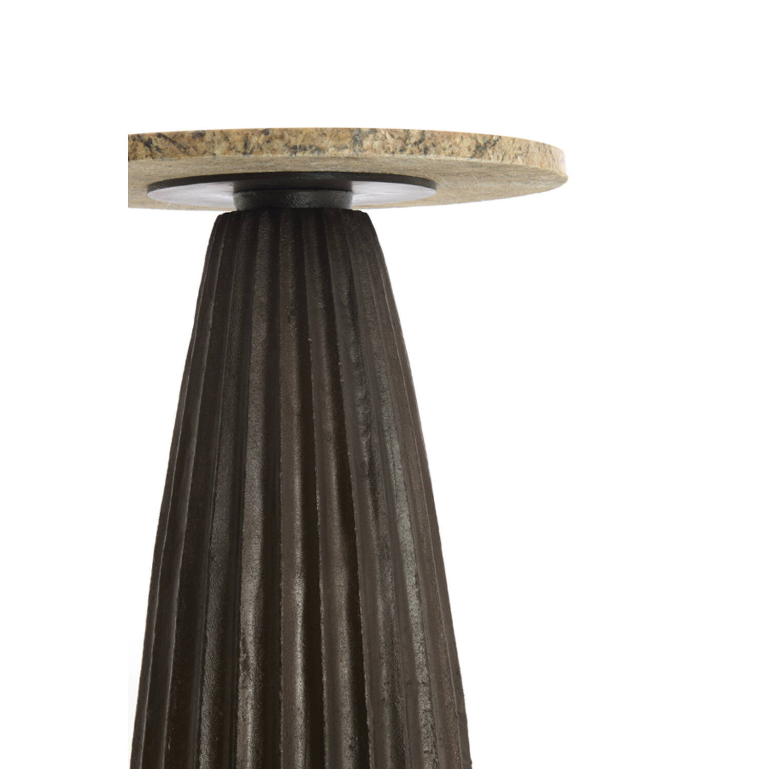 Side table Ø45x58,5 cm OBIDOS orange-grey marble+d brown