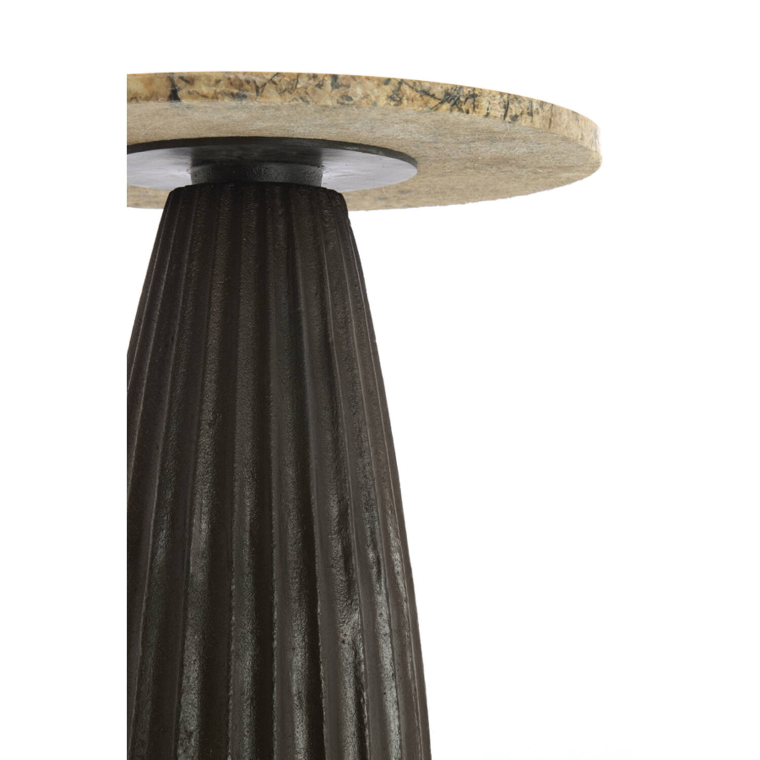 Side table Ø40x53,5 cm OBIDOS orange-grey marble+d brown