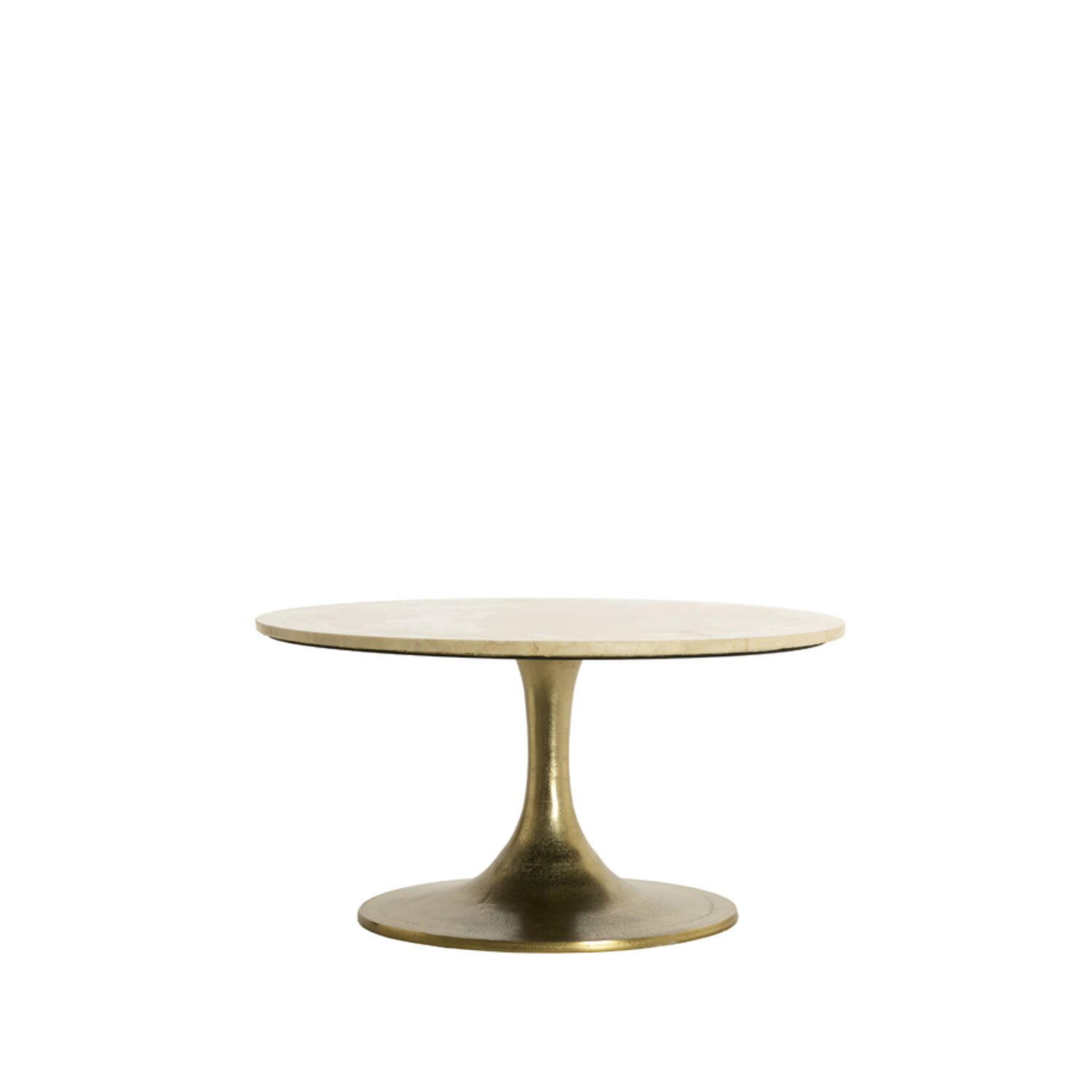 Side table Ø74x36 cm TOMAR sand-pink marble+light gold