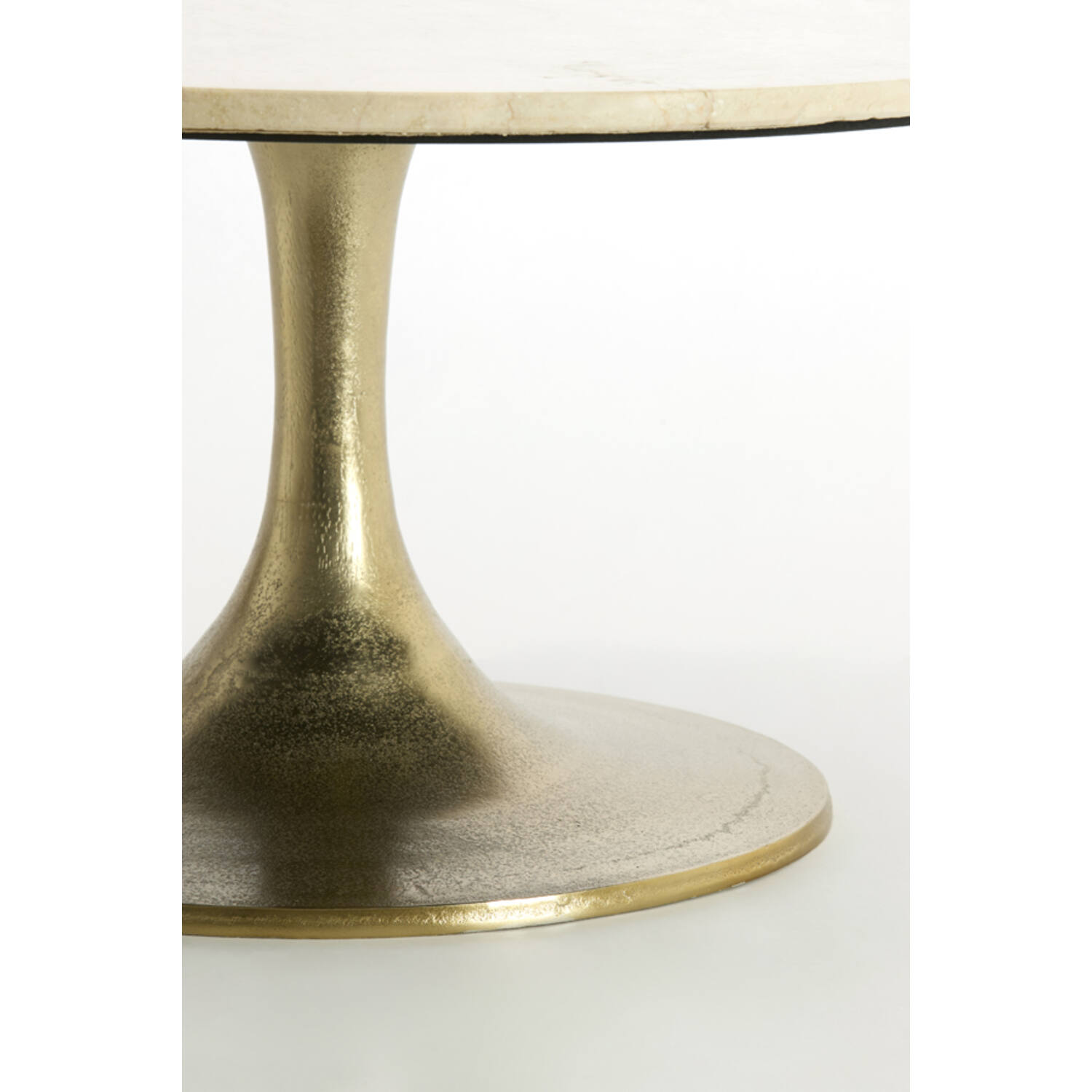 Side table Ø74x36 cm TOMAR sand-pink marble+light gold
