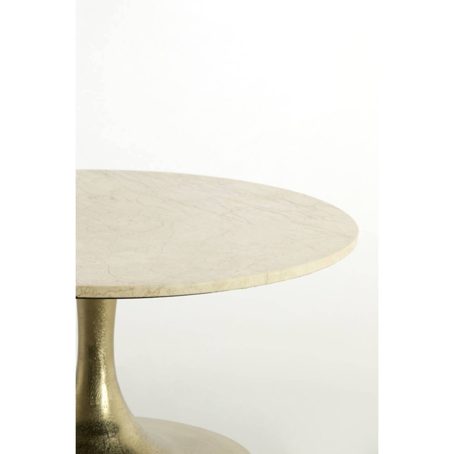 Side table Ø74x36 cm TOMAR sand-pink marble+light gold