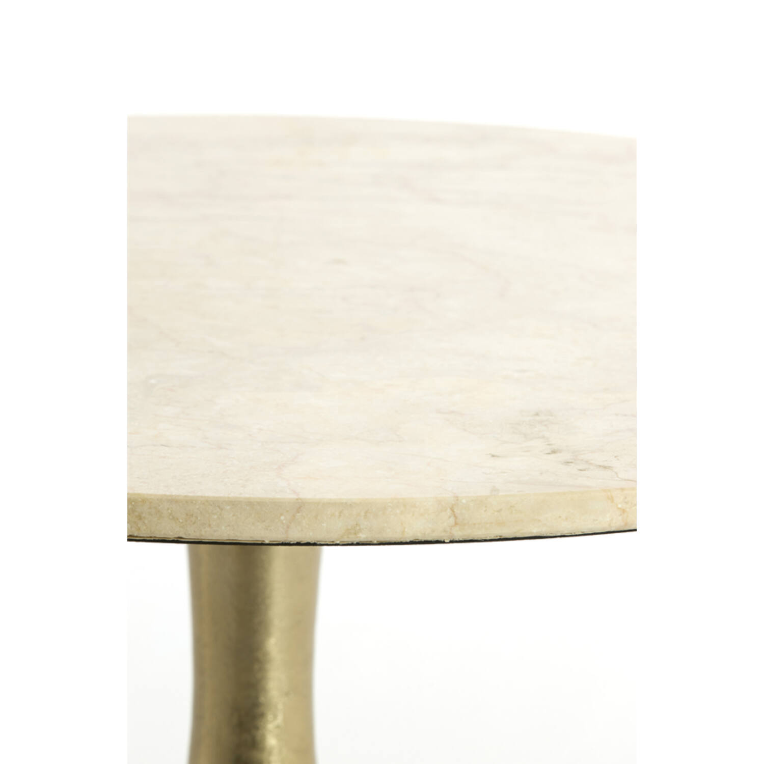 Side table Ø74x36 cm TOMAR sand-pink marble+light gold