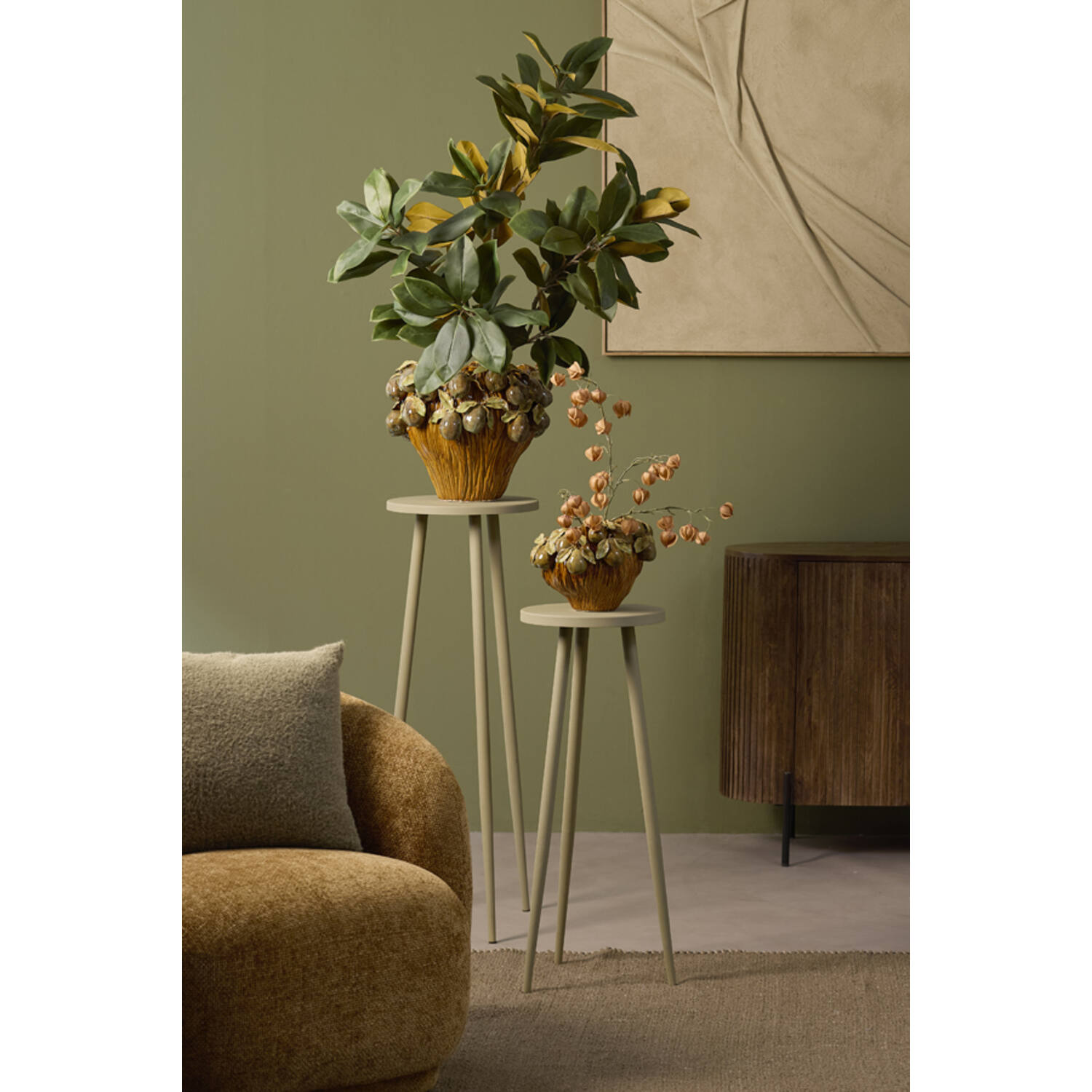 Pillar Ø31x80 cm DIMEKA olive green