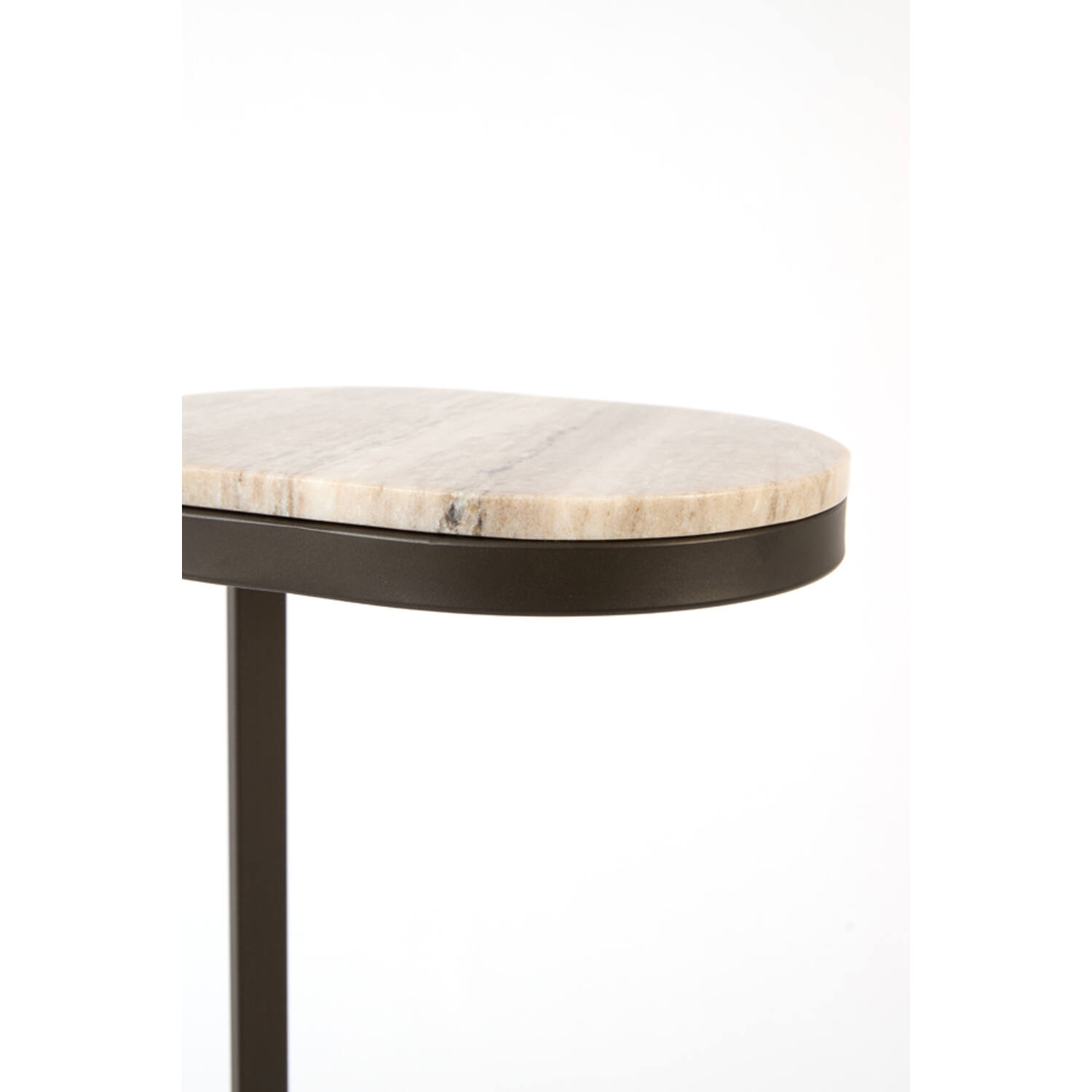 Side table 30x23x60 cm LURO marble sand+matt brown-bronze