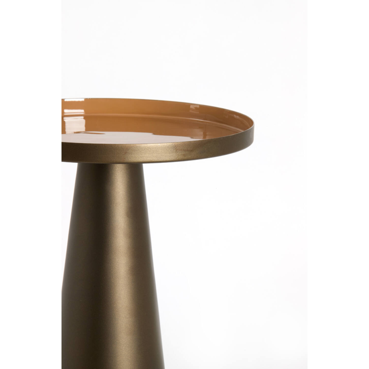 Side table Ø30,5x50 cm JAY shiny terra+matt brown-bronze