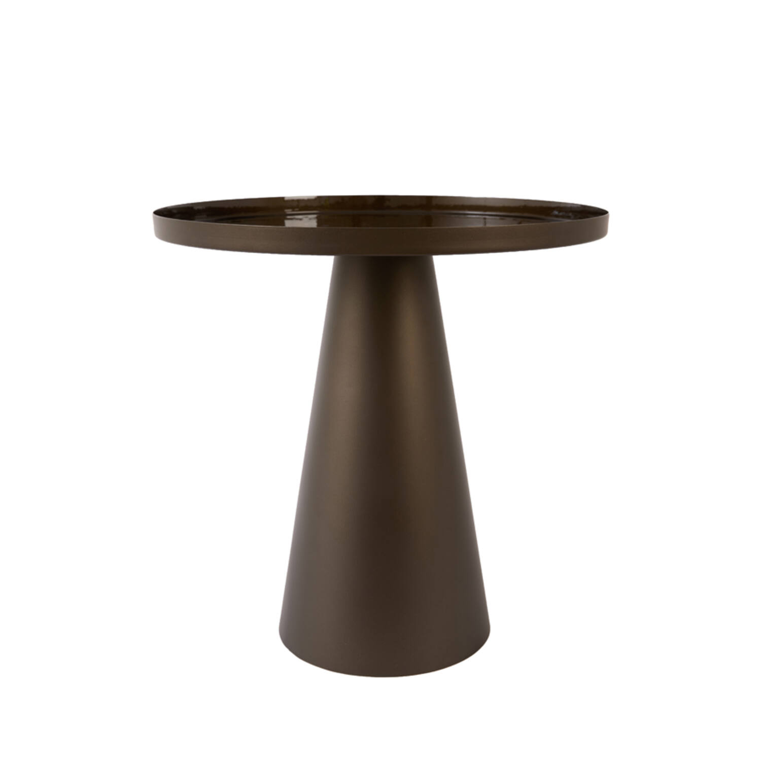 Side table Ø46x46 cm JAY shiny brwn-bronze+matt brown-bronze