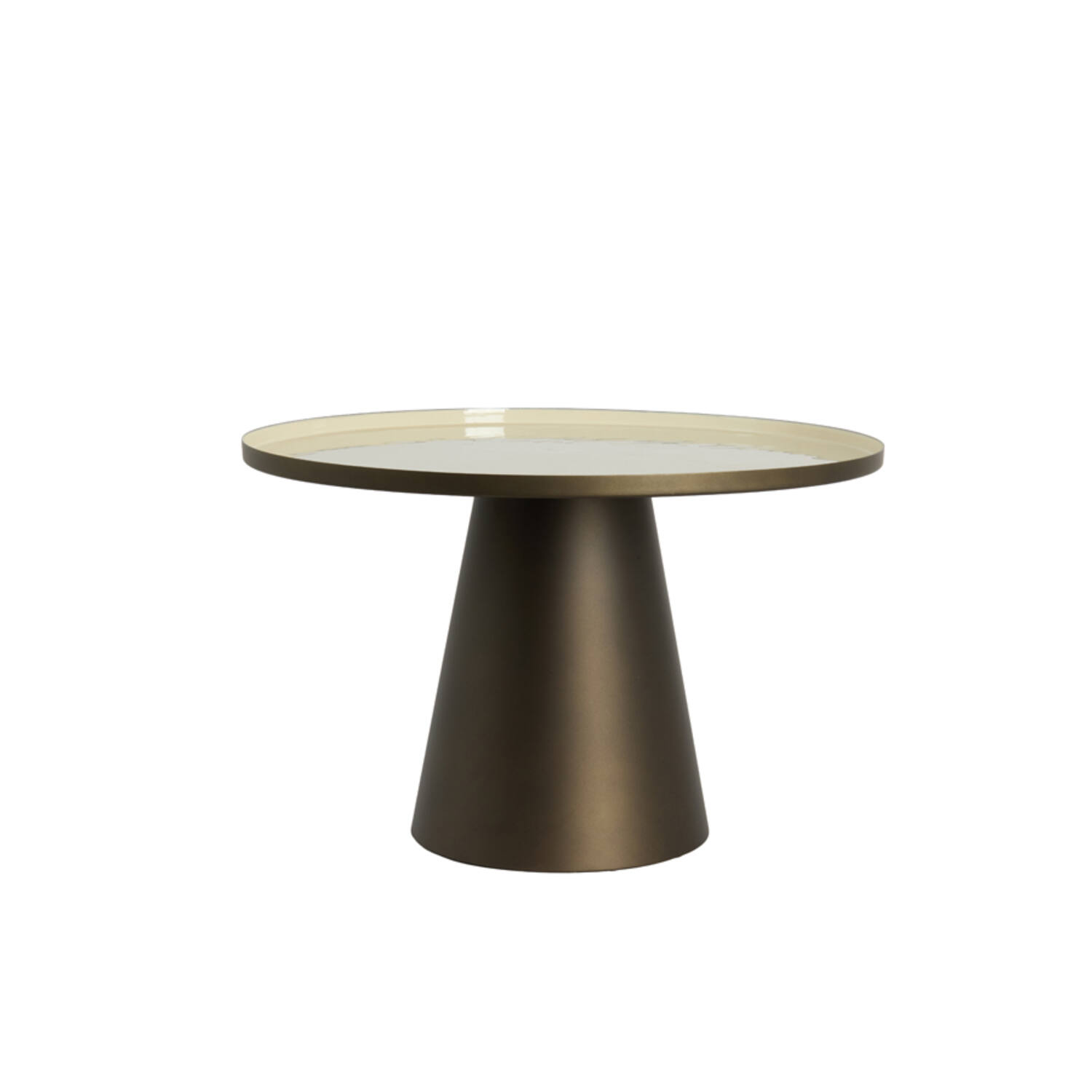 Side table Ø58,5x37 cm JAY shiny cream+matt brown-bronze
