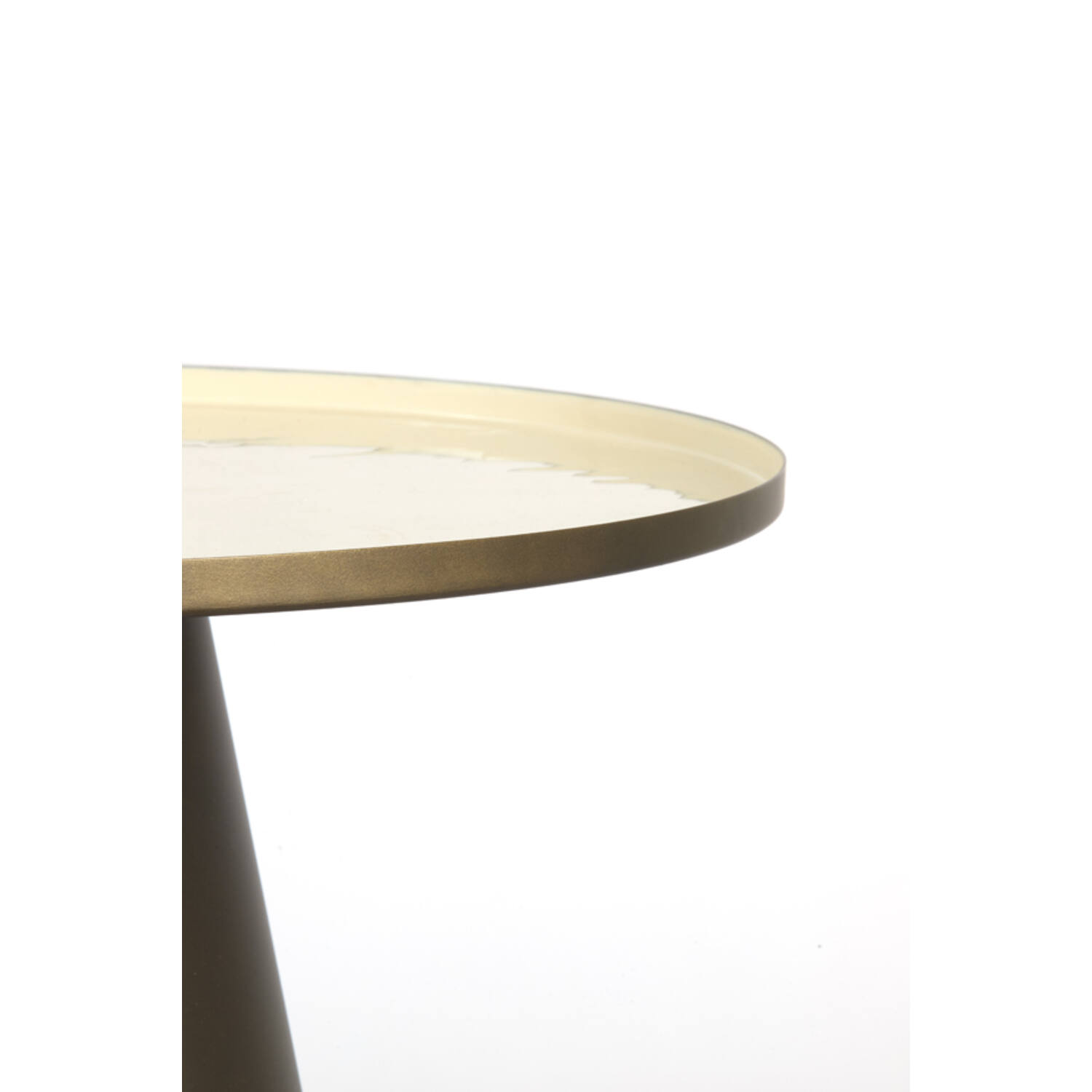 Side table Ø58,5x37 cm JAY shiny cream+matt brown-bronze