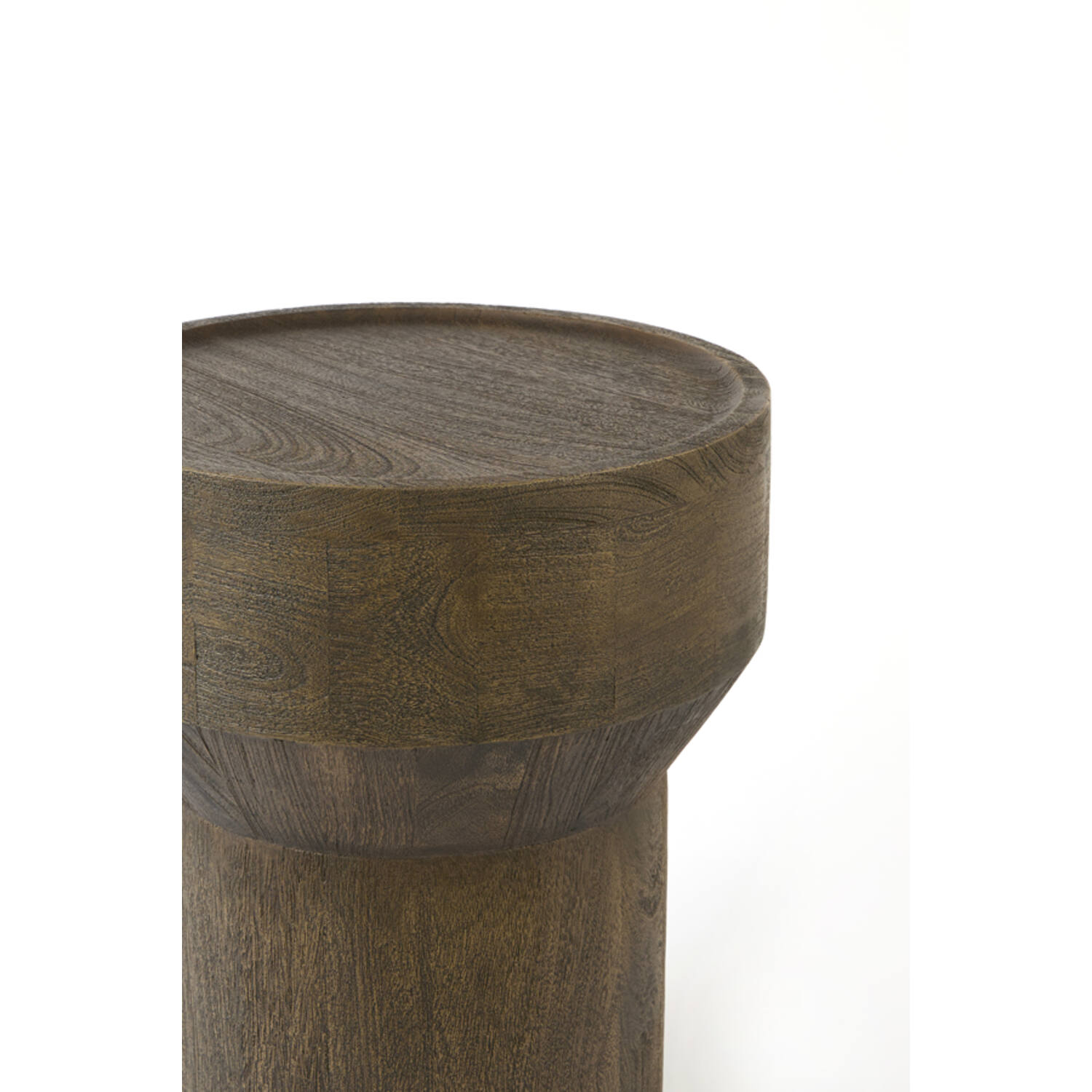 Coffee table Ø40x50 cm WELU mango wood chocolate brown