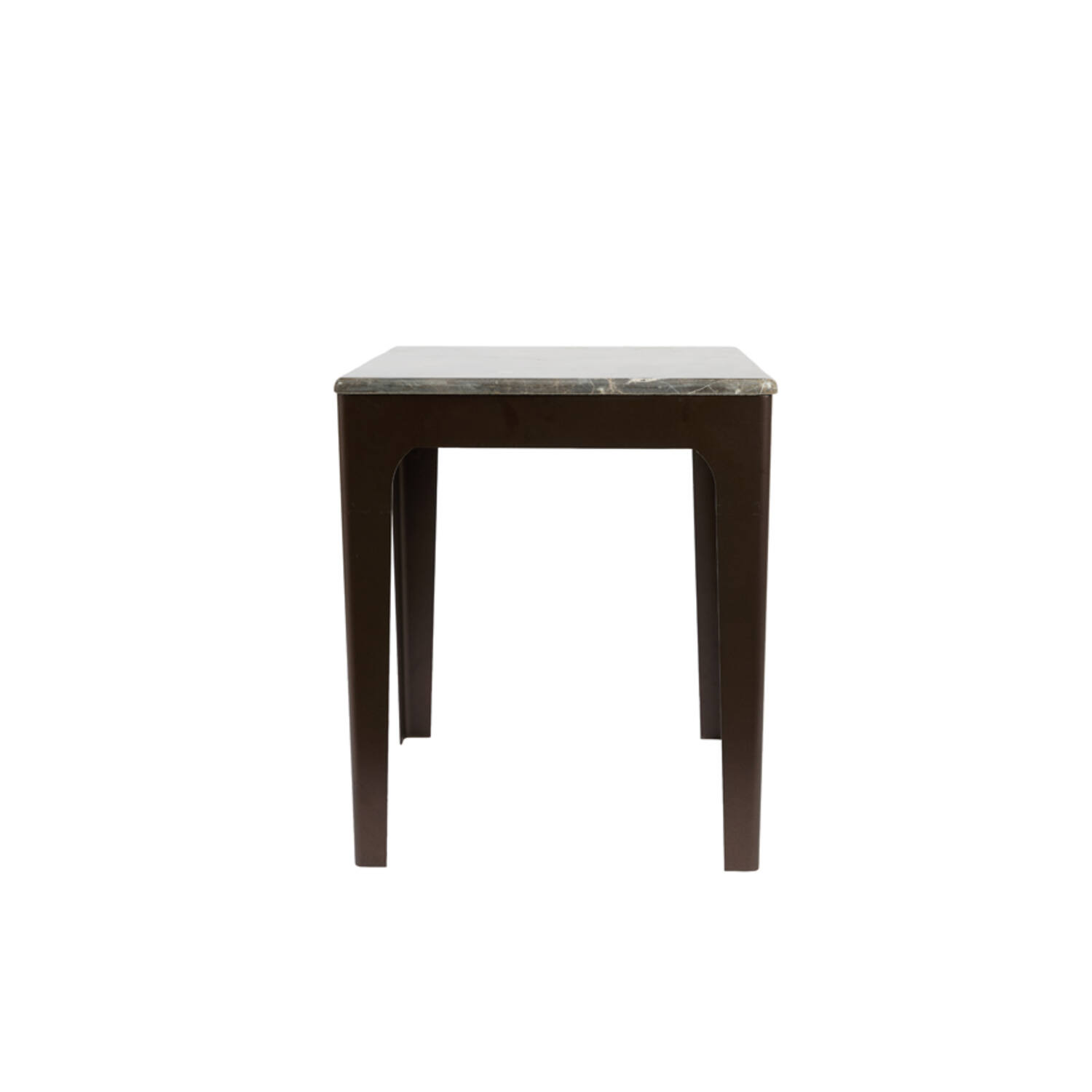 Side table 40,5x40,5x47,5 cm LEV marble dark brown+ant bronz