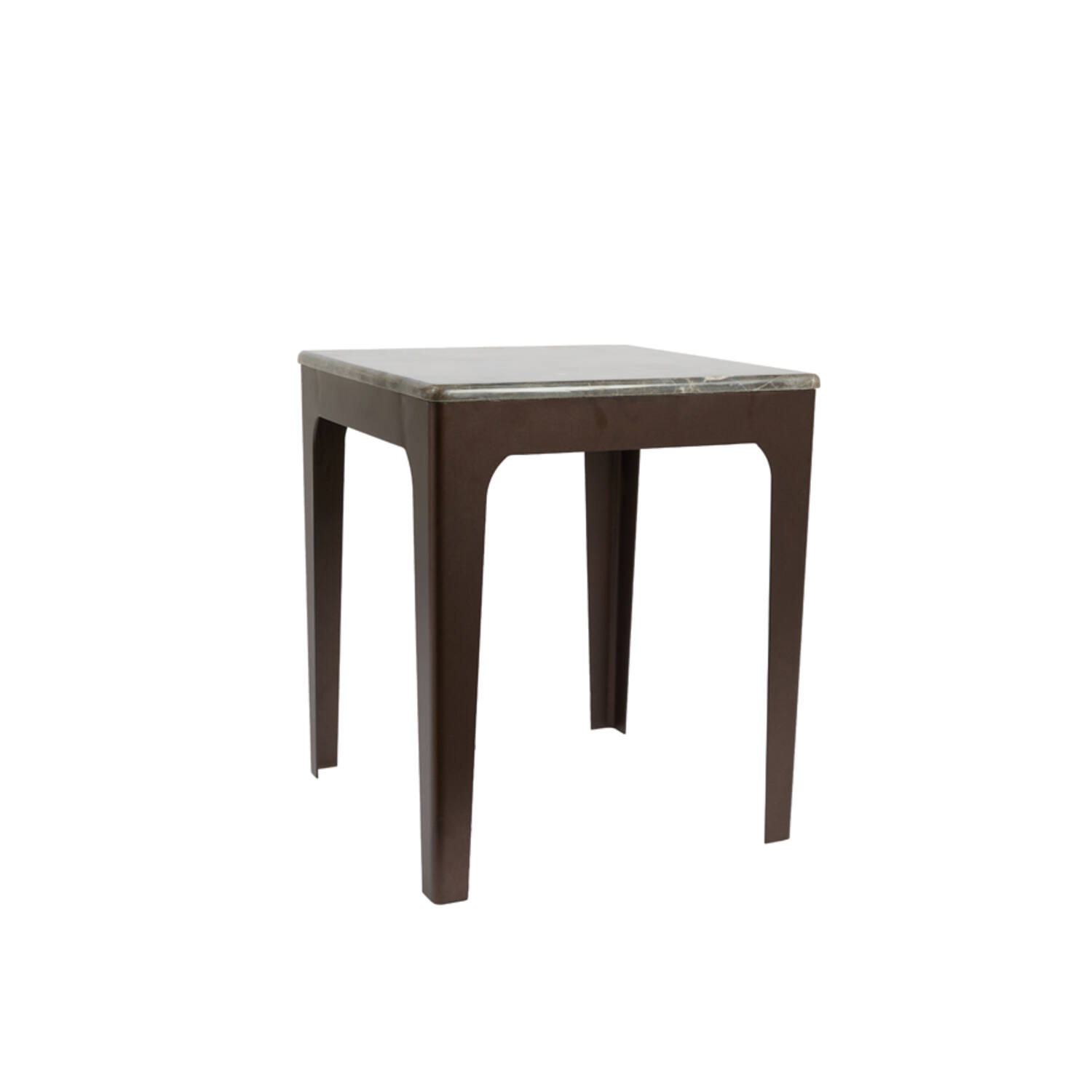 Side table 40,5x40,5x47,5 cm LEV marble dark brown+ant bronz