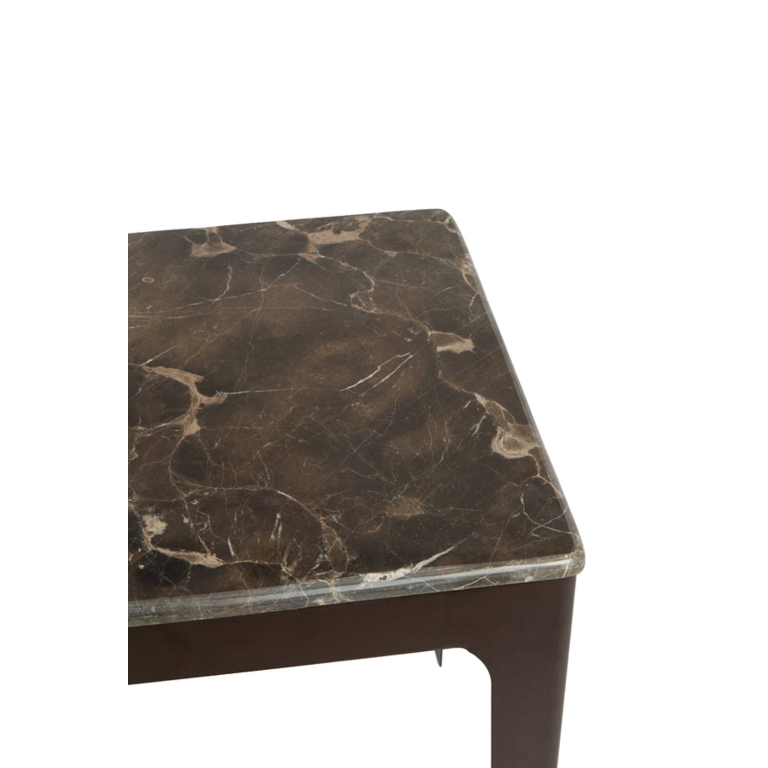 Side table 40,5x40,5x47,5 cm LEV marble dark brown+ant bronz