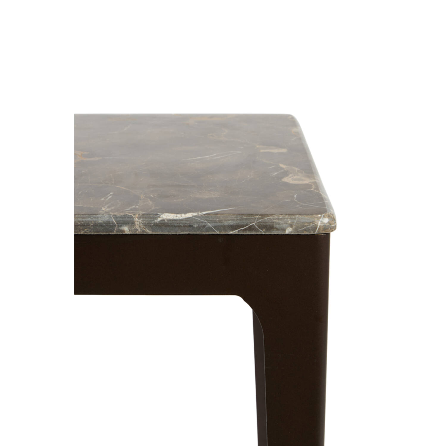 Side table 40,5x40,5x47,5 cm LEV marble dark brown+ant bronz