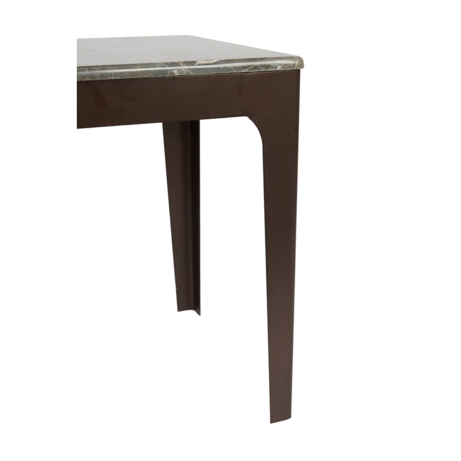 Side table 40,5x40,5x47,5 cm LEV marble dark brown+ant bronz