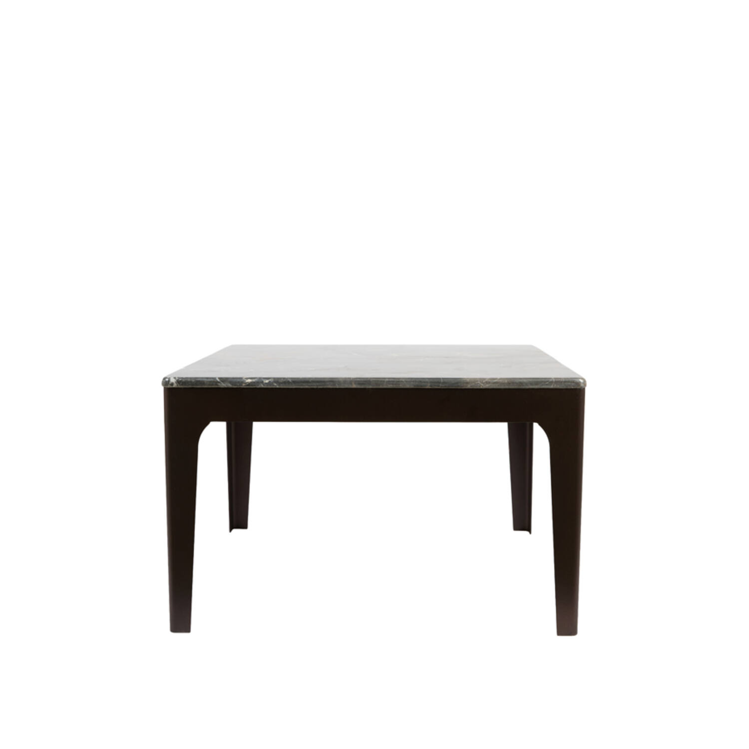 Side table 61x61x38 cm LEV marble dark brown+antique bronze