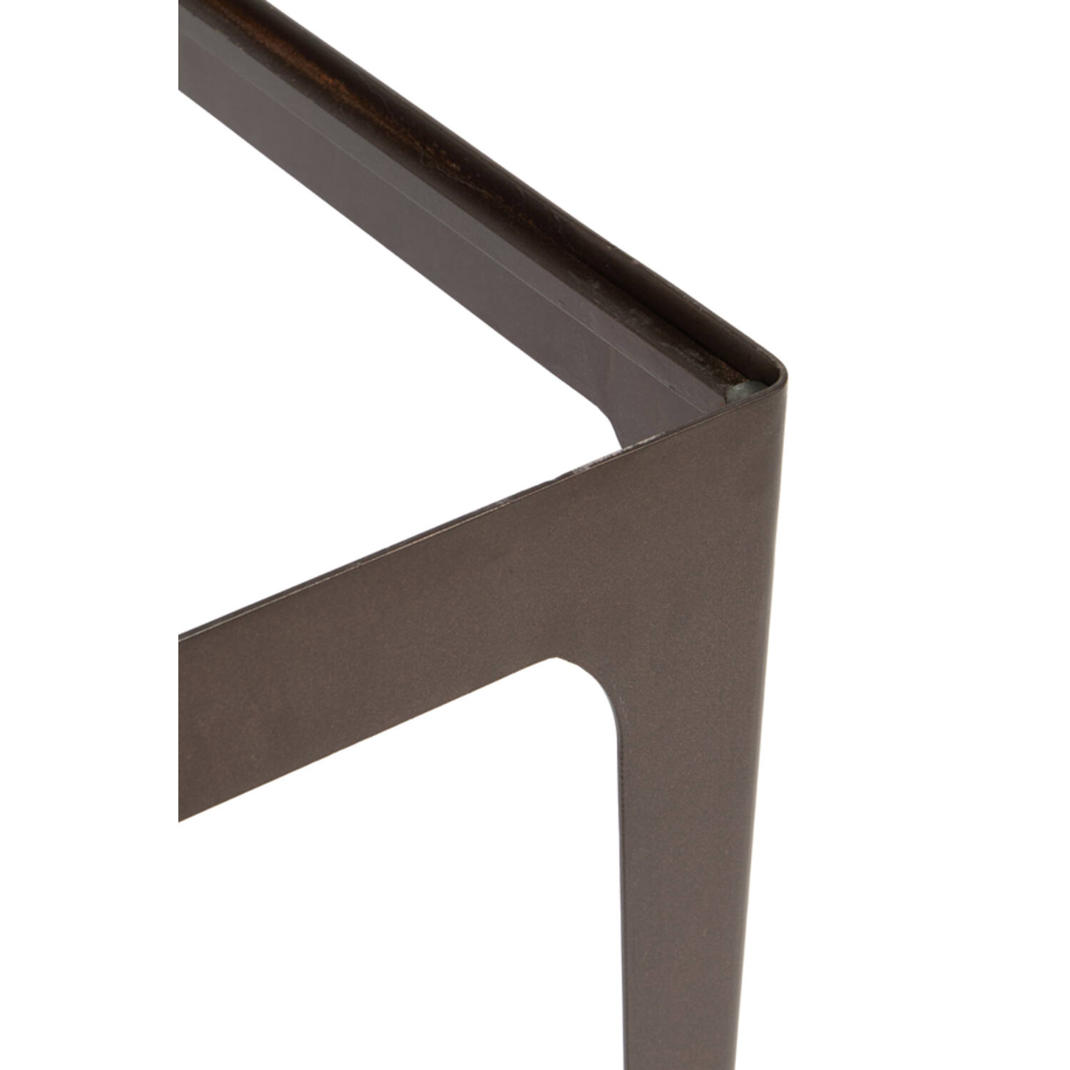 Side table 61x61x38 cm LEV marble dark brown+antique bronze
