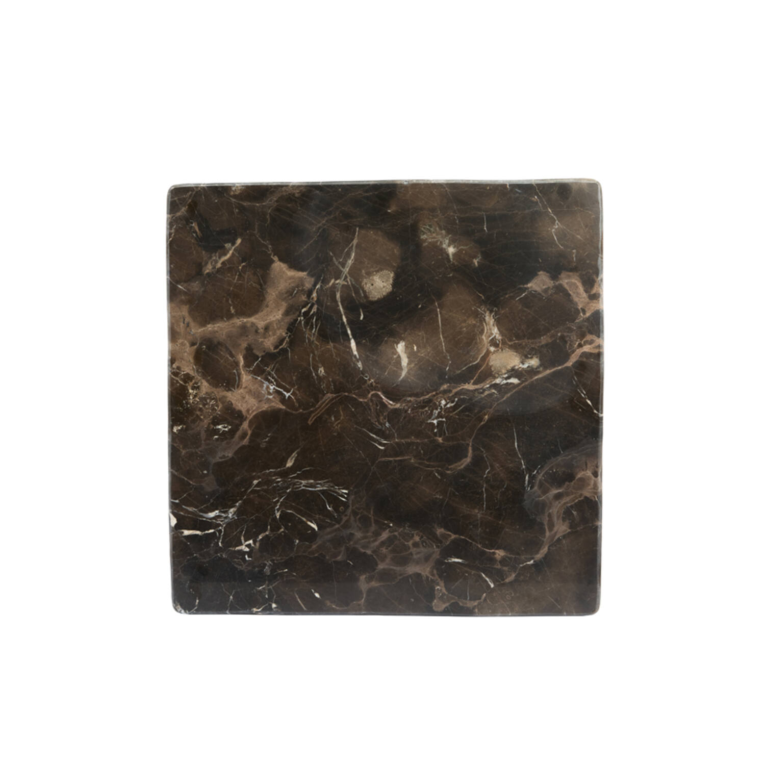 Side table 61x61x38 cm LEV marble dark brown+antique bronze