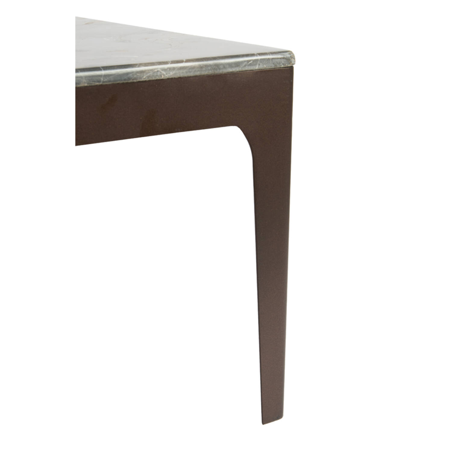 Side table 61x61x38 cm LEV marble dark brown+antique bronze