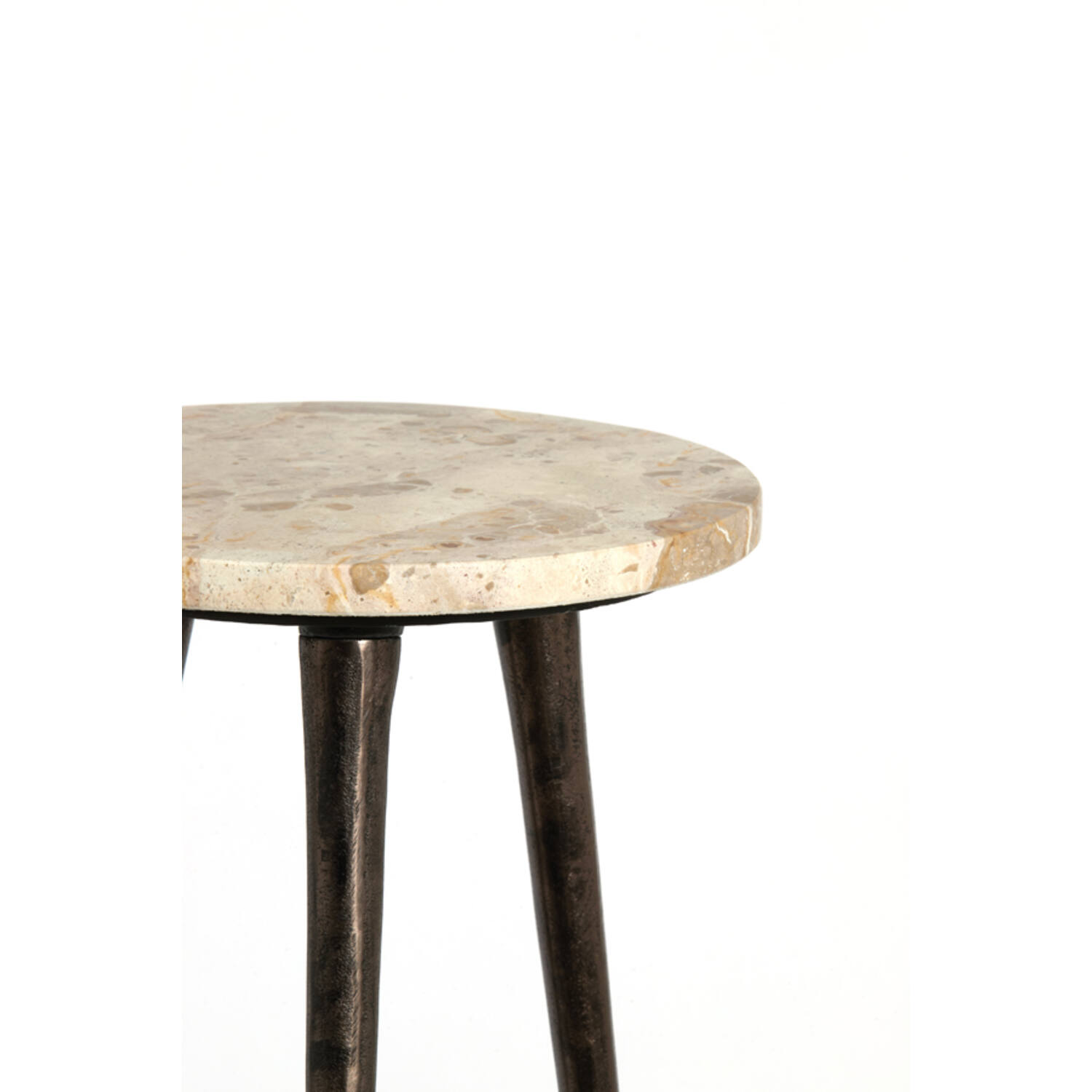 Pillar S/2 Ø30x84+Ø35x101,5 cm ZYN marble taupe+brown bronze