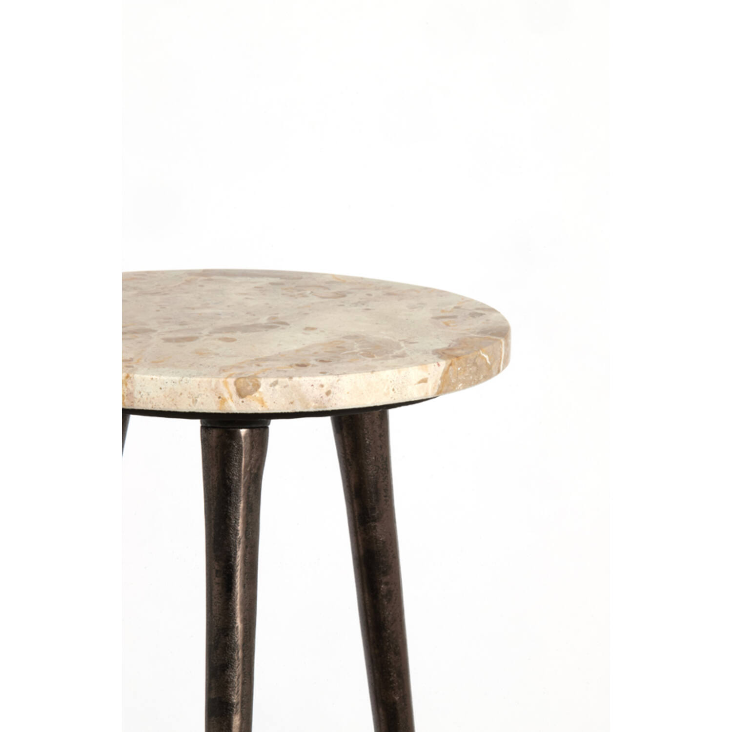 Pillar S/2 Ø30x84+Ø35x101,5 cm ZYN marble taupe+brown bronze