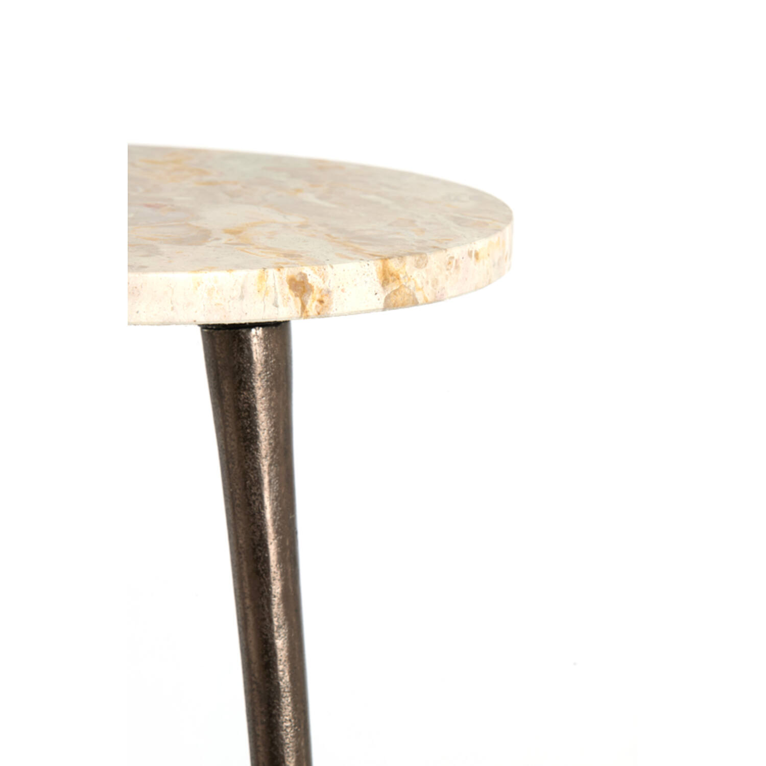Pillar S/2 Ø30x84+Ø35x101,5 cm ZYN marble taupe+brown bronze