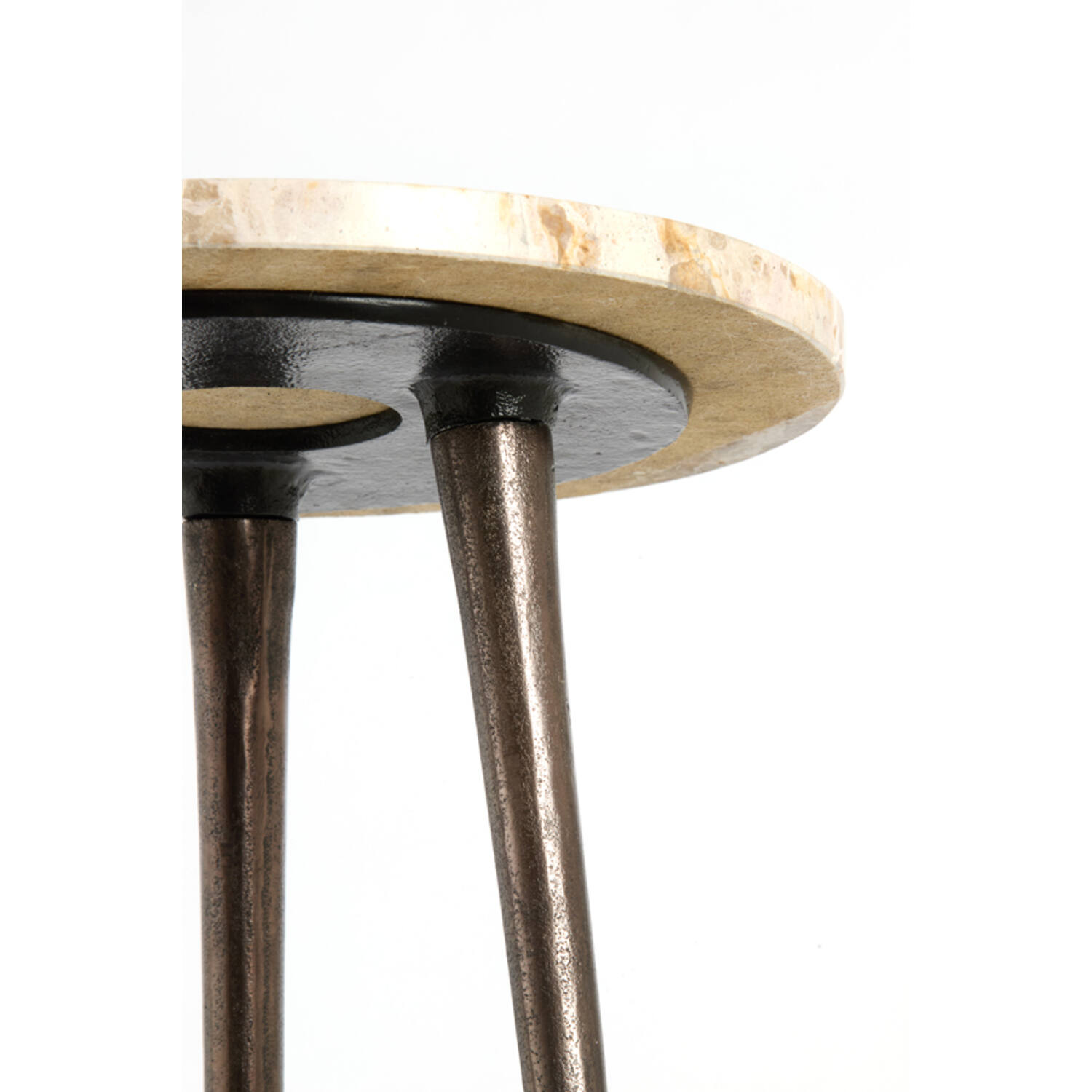 Pillar S/2 Ø30x84+Ø35x101,5 cm ZYN marble taupe+brown bronze
