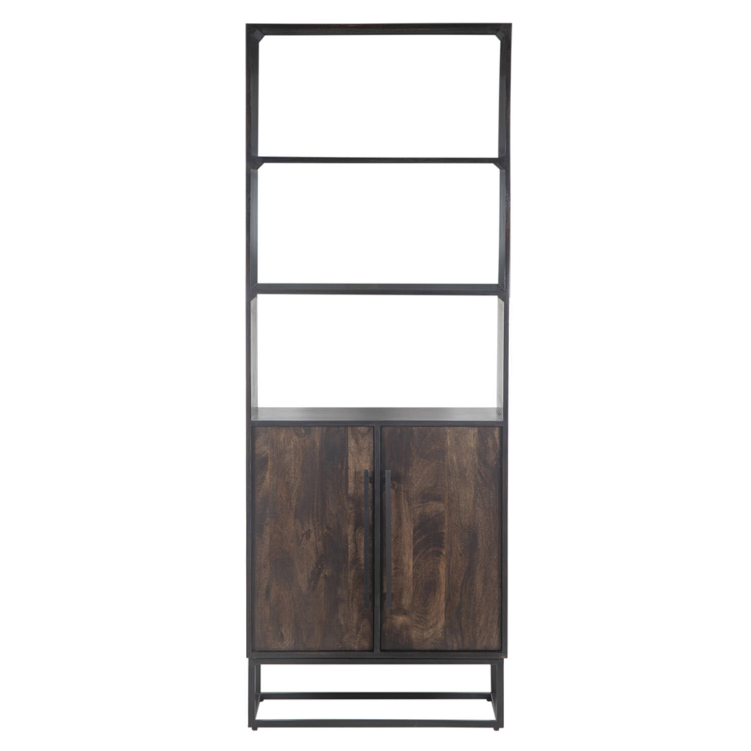 Cabinet 75x40x200 cm QUYN mango wood chocolate brown+black