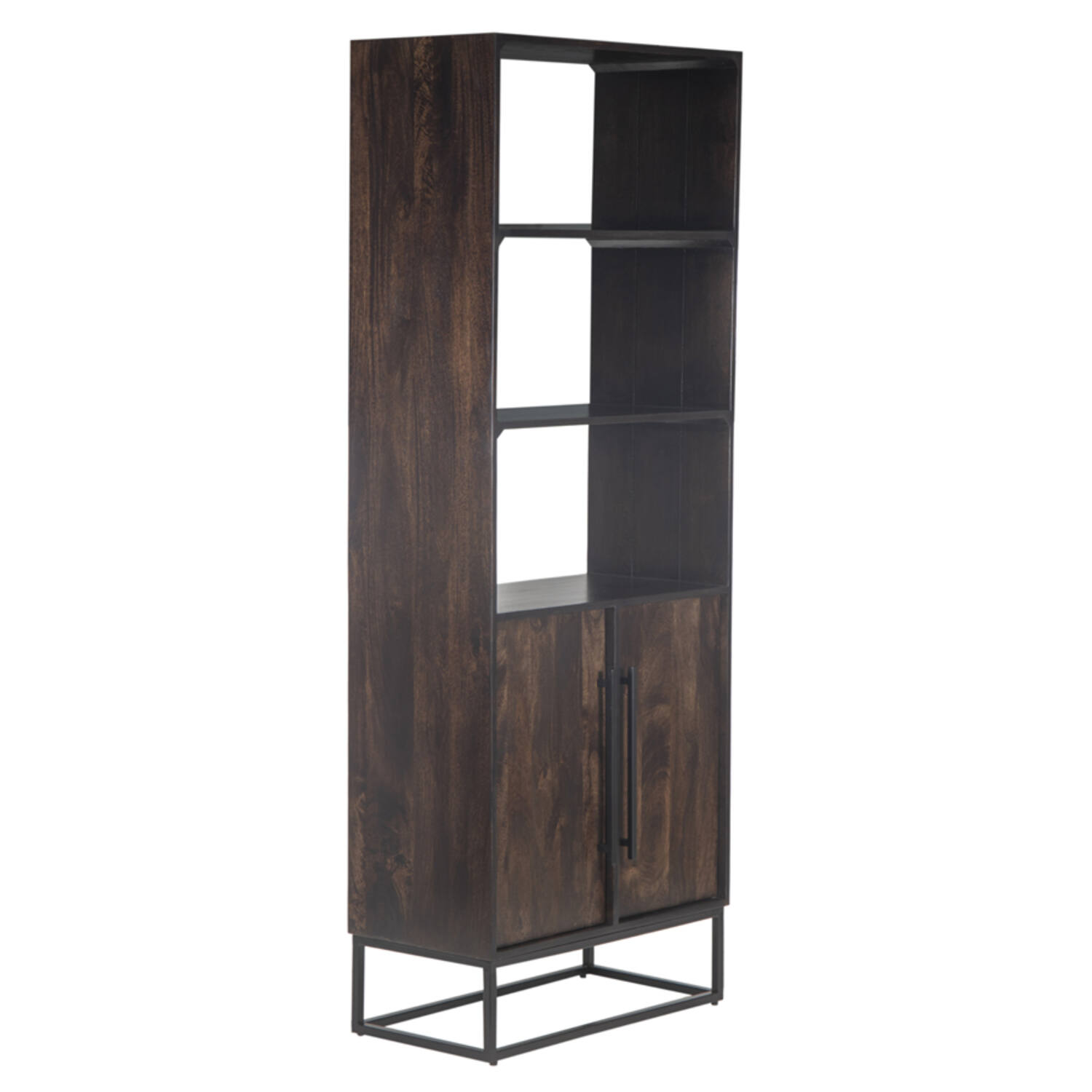 Cabinet 75x40x200 cm QUYN mango wood chocolate brown+black