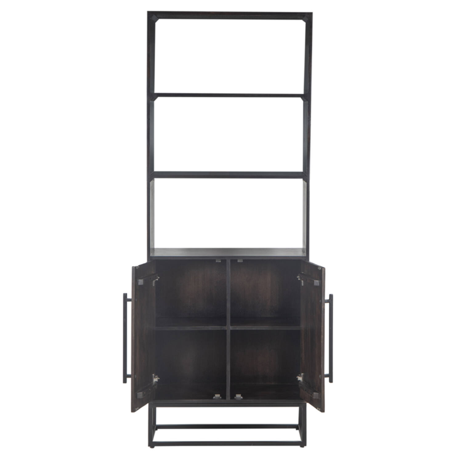 Cabinet 75x40x200 cm QUYN mango wood chocolate brown+black