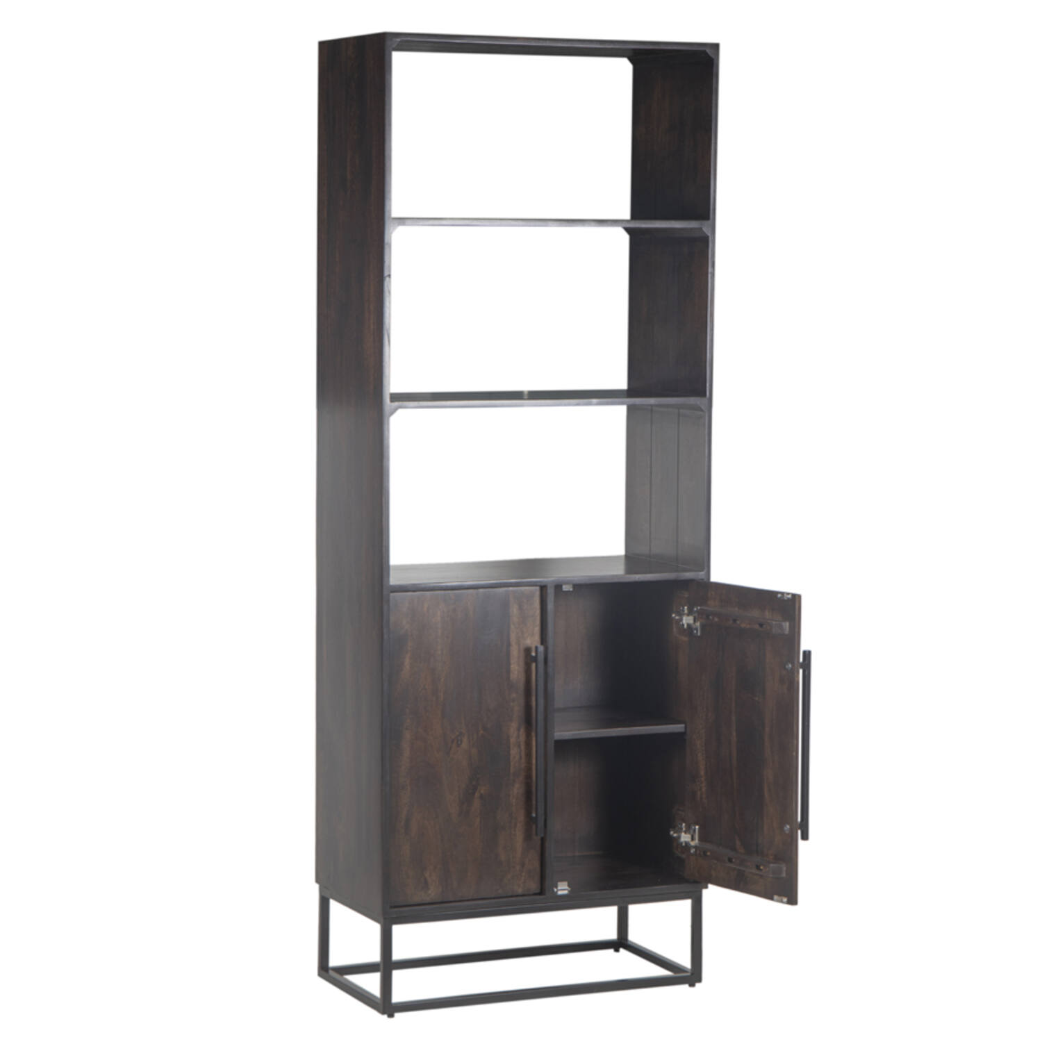 Cabinet 75x40x200 cm QUYN mango wood chocolate brown+black