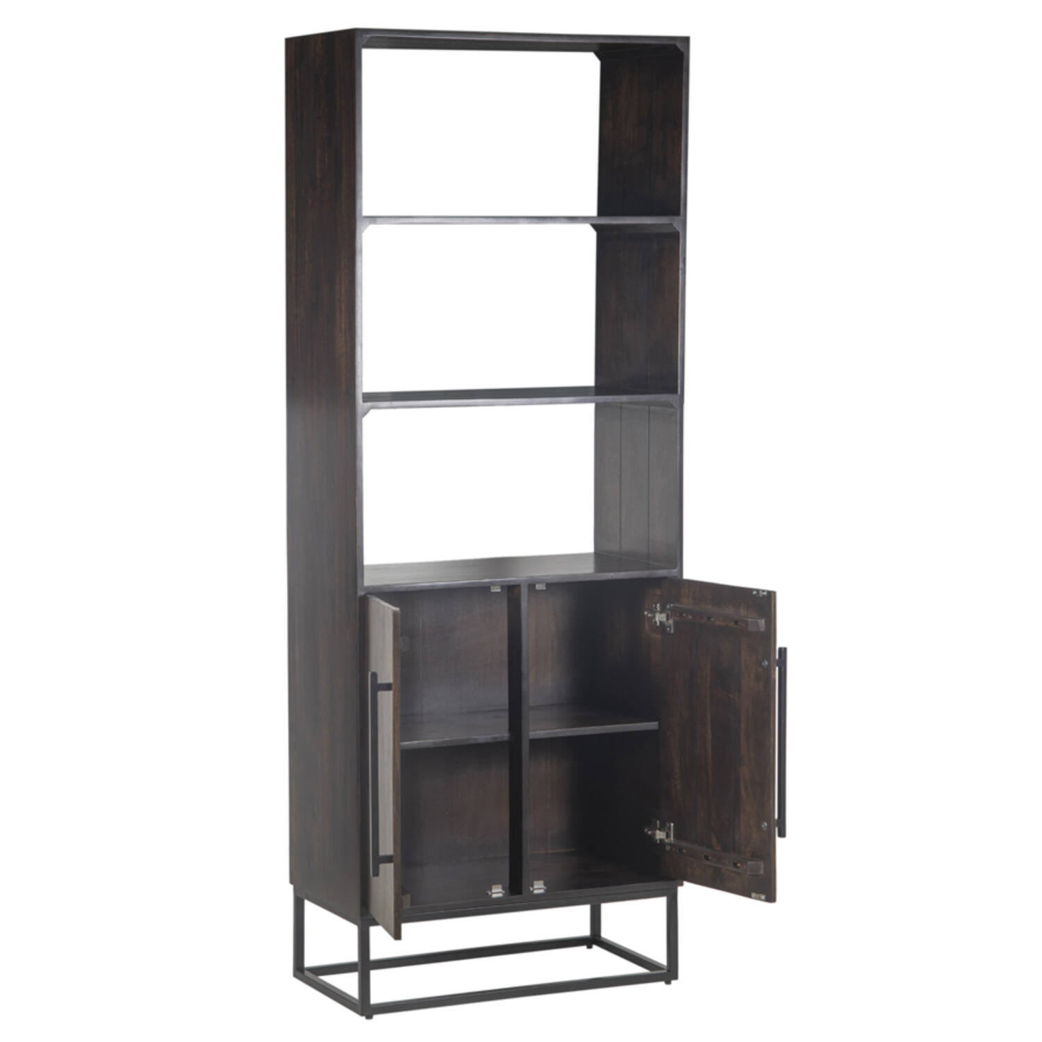 Cabinet 75x40x200 cm QUYN mango wood chocolate brown+black