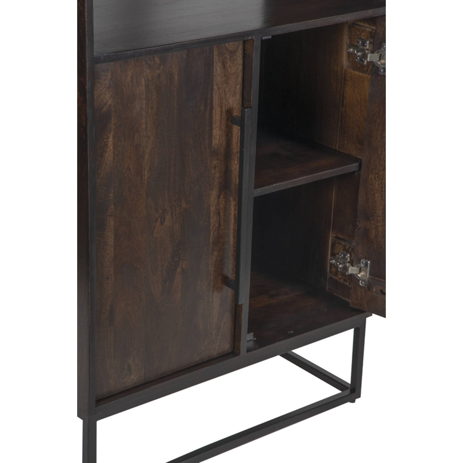 Cabinet 75x40x200 cm QUYN mango wood chocolate brown+black