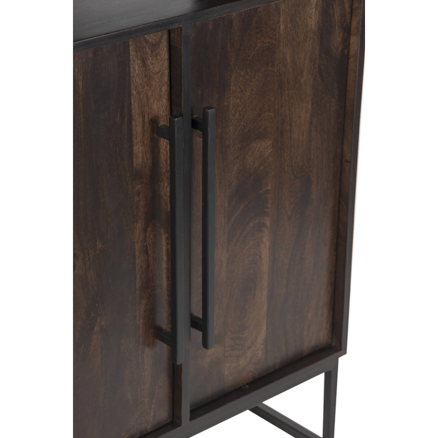 Cabinet 75x40x200 cm QUYN mango wood chocolate brown+black