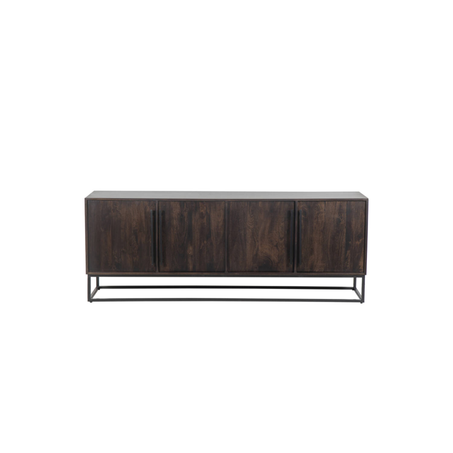 Cabinet 200x45x75 cm QUYN mango wood chocolate brown+black